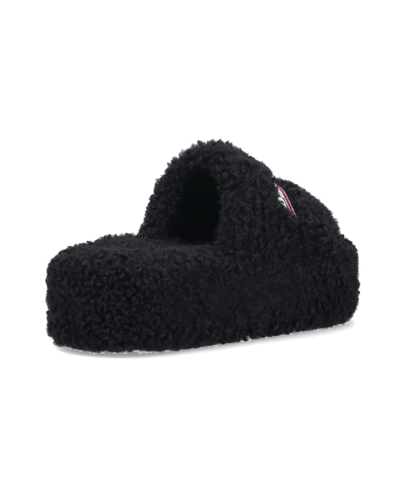 Balenciaga "furry" Slide Sandals - Black  