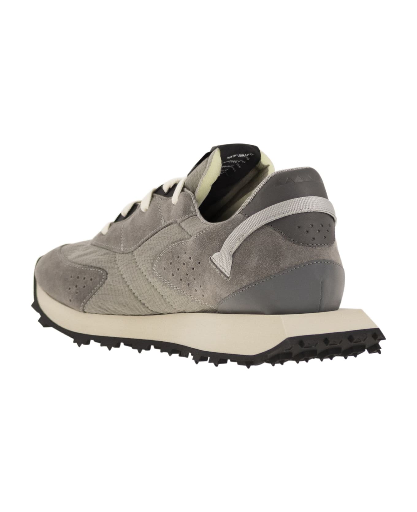 RUN OF Oxygen M - Sneakers Suede, Canvas And Leather - Grey