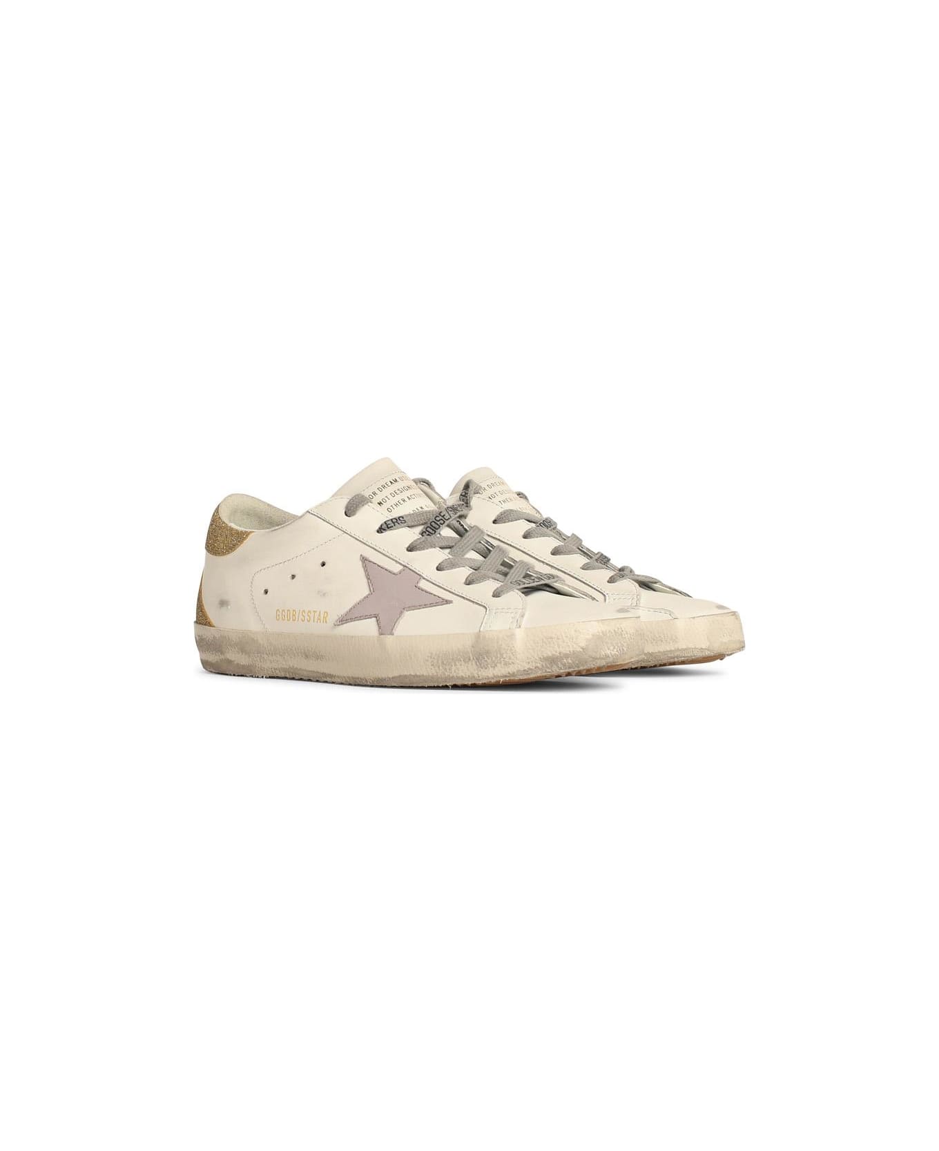 Golden Goose White Leather Sneakers - White