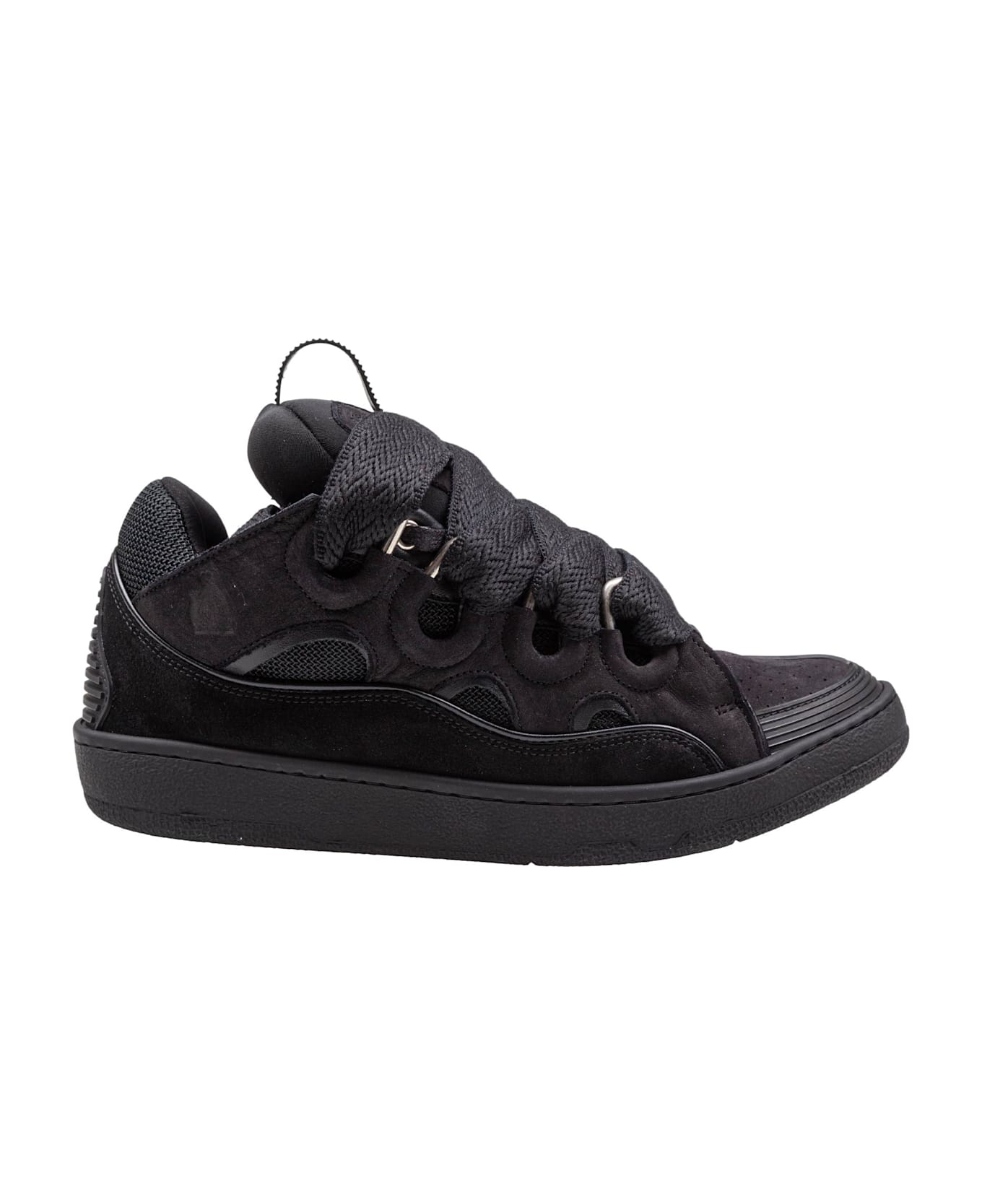 Lanvin Curb Suede Sneakers Black Color - white スニーカー