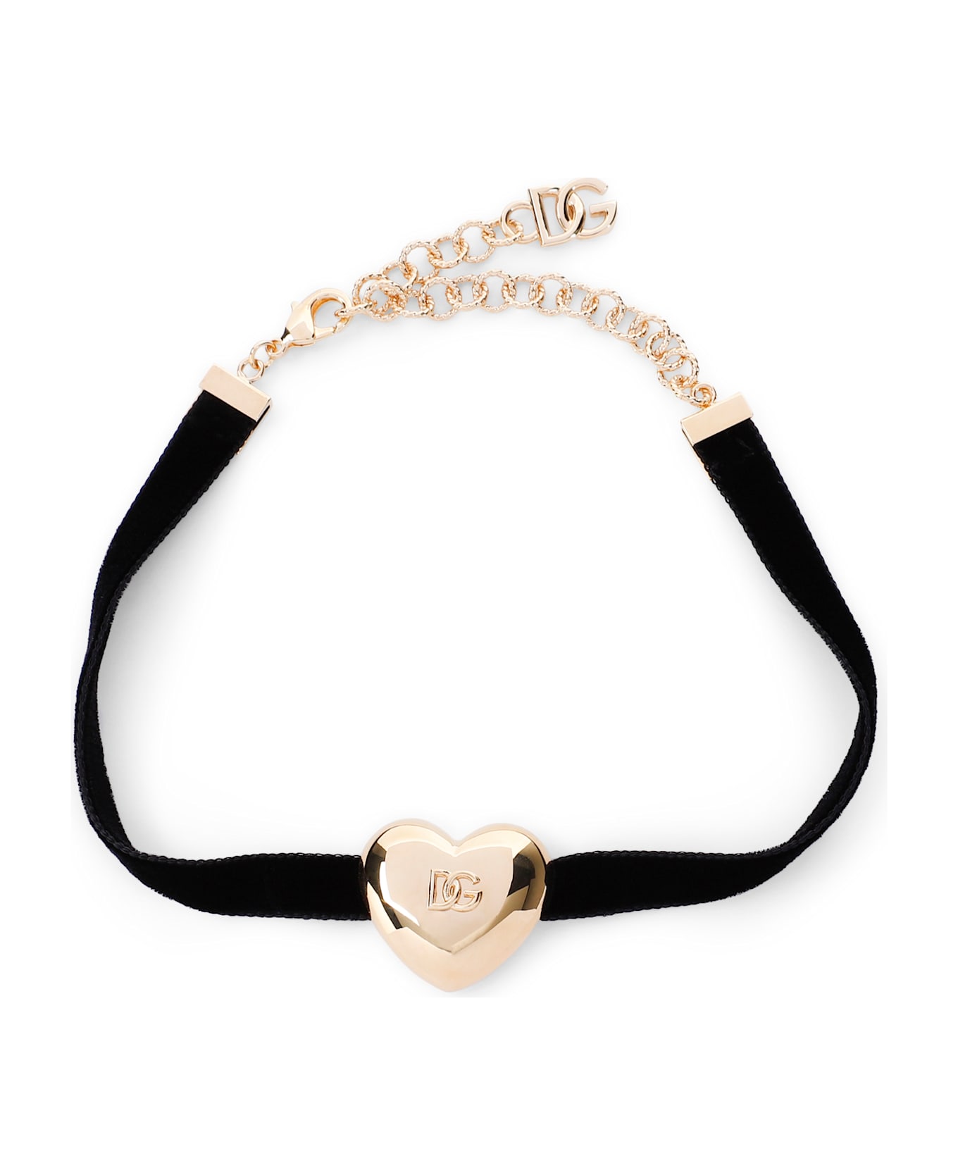 Dolce & Gabbana Heart Velvet Choker - Nero Oro