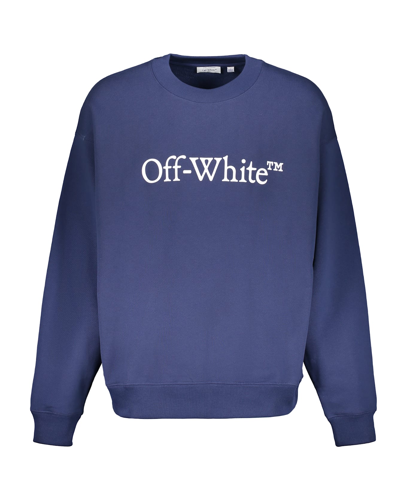 Off-White Blue Dark Comfortable Sweatshirt With Printed Logo - blue