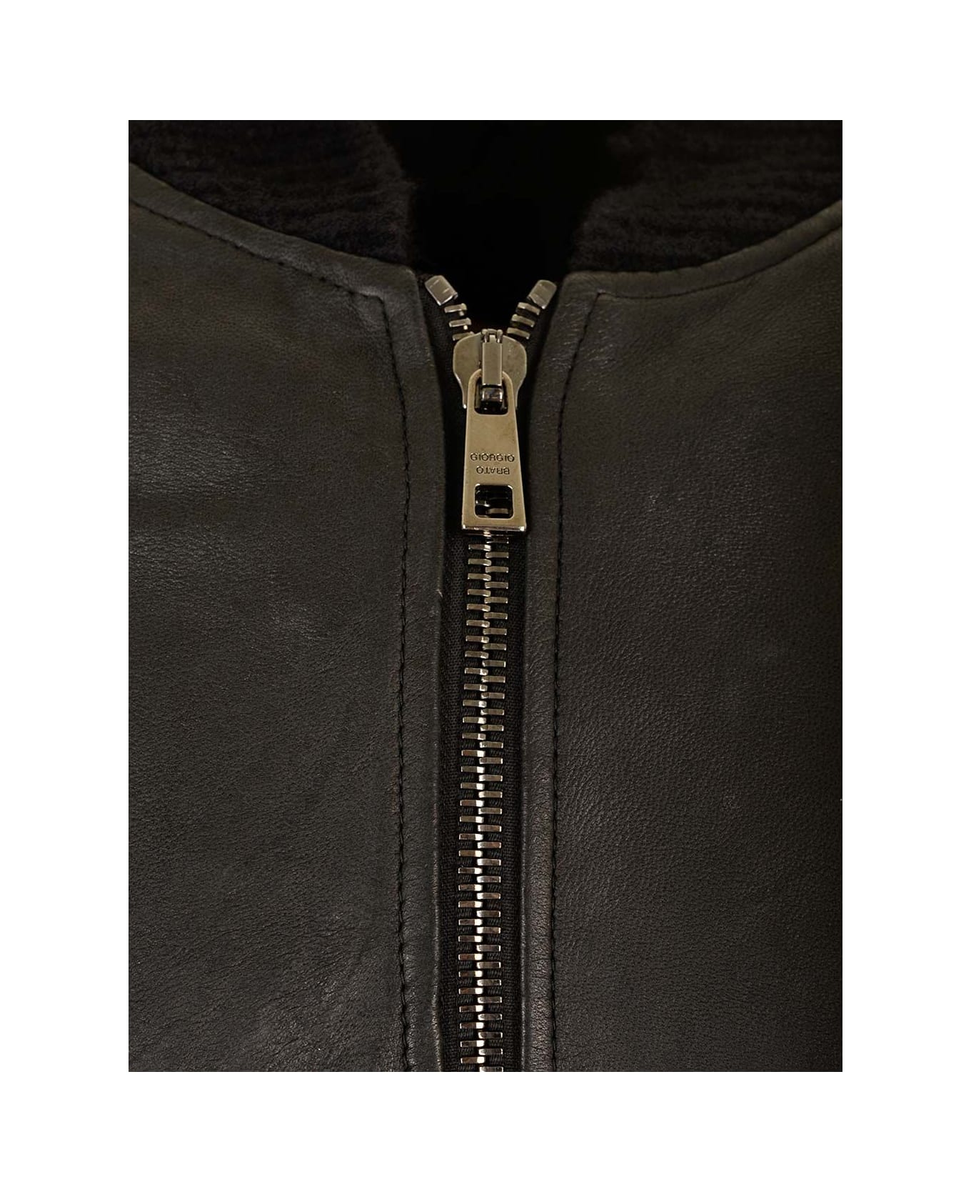 Giorgio Brato Bomber Brushed Vegetal Lamb Leather - Black