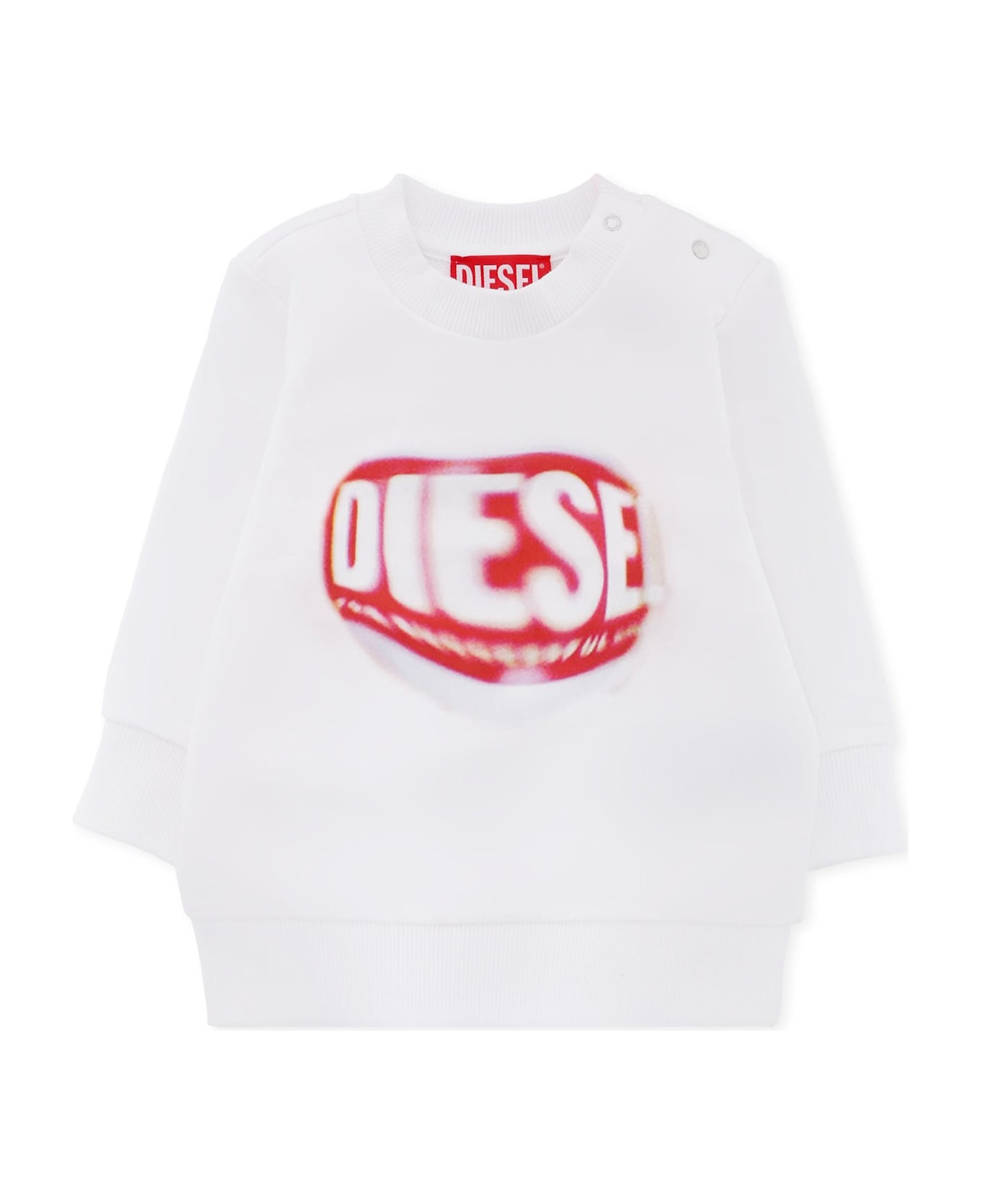 Diesel White Sweatshirt For Baby Boy With Logo - White