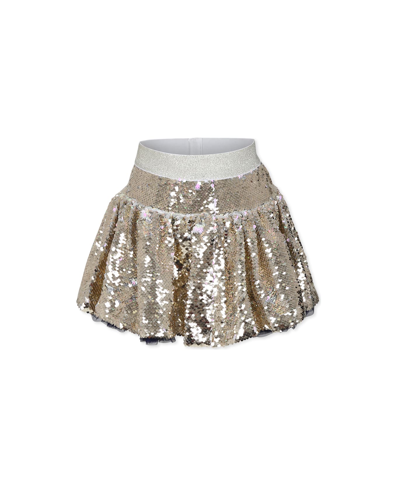 Billieblush Gold Skirt For Girl With Sequins - Gold