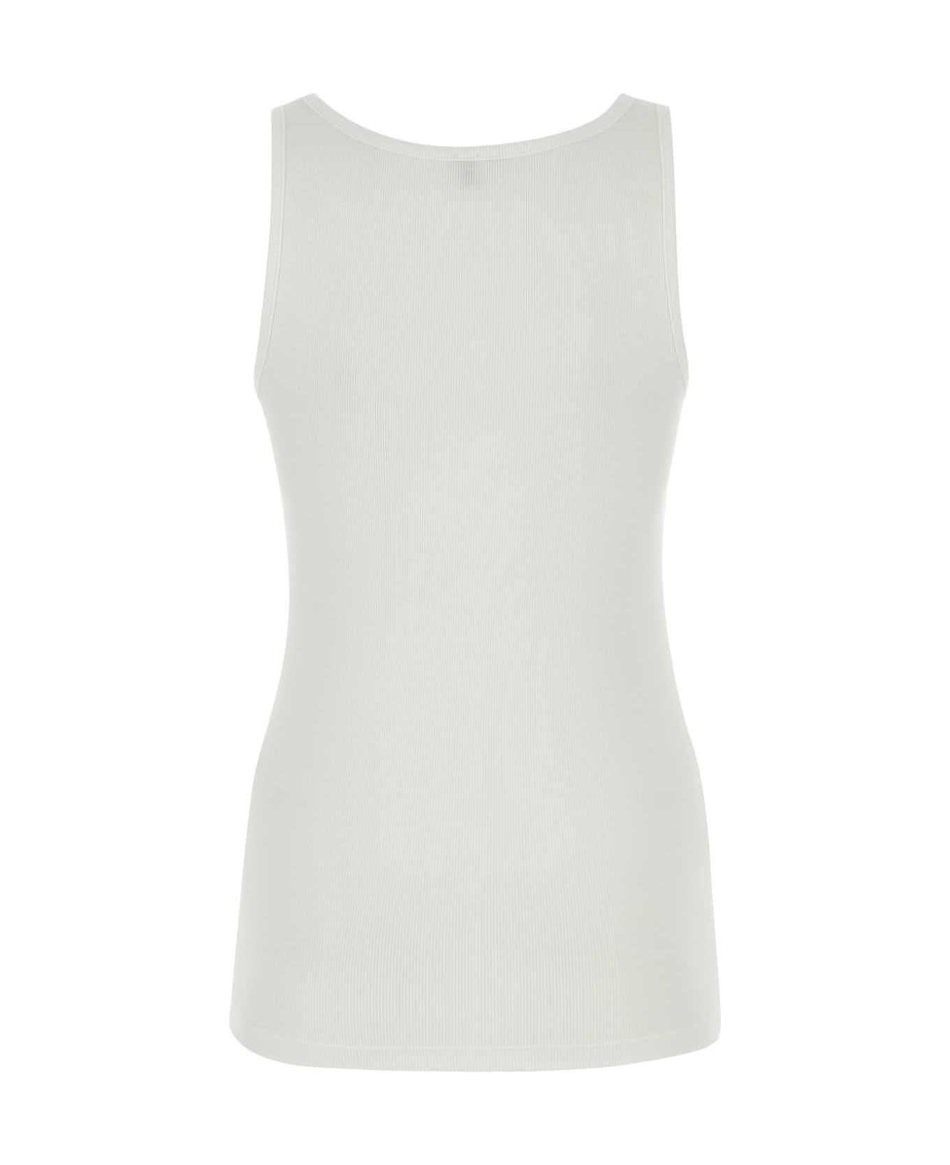 Totême White Stretch Cotton Tank Top - WHITE