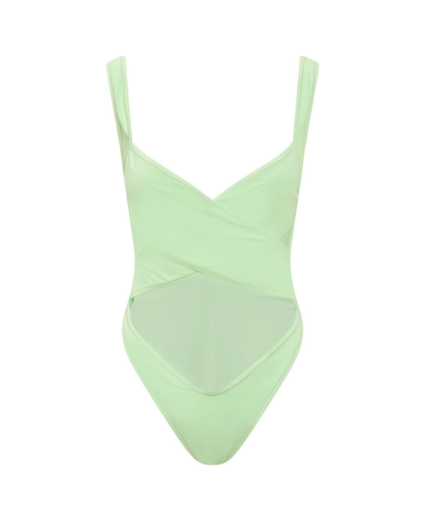 Reina Olga Exotica Cut-out Open Back Swimsuit - Green