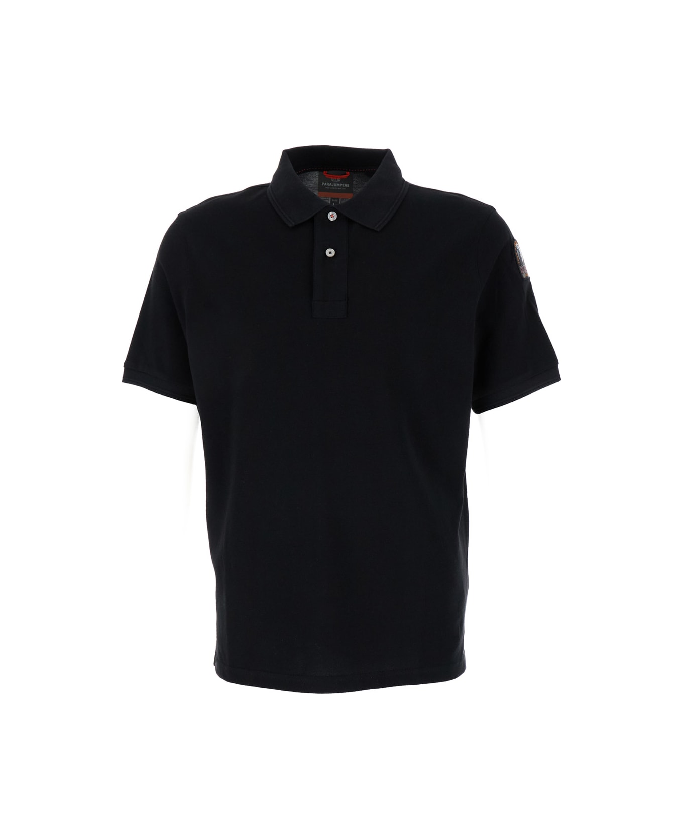 Parajumpers Black Polo Shirt In Cotton Man - Black ポロシャツ