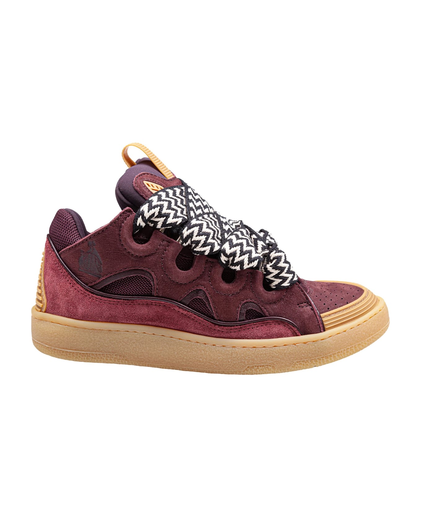 Lanvin Curb Suede And Fabric Sneaker Color Bordeaux - Burgundy