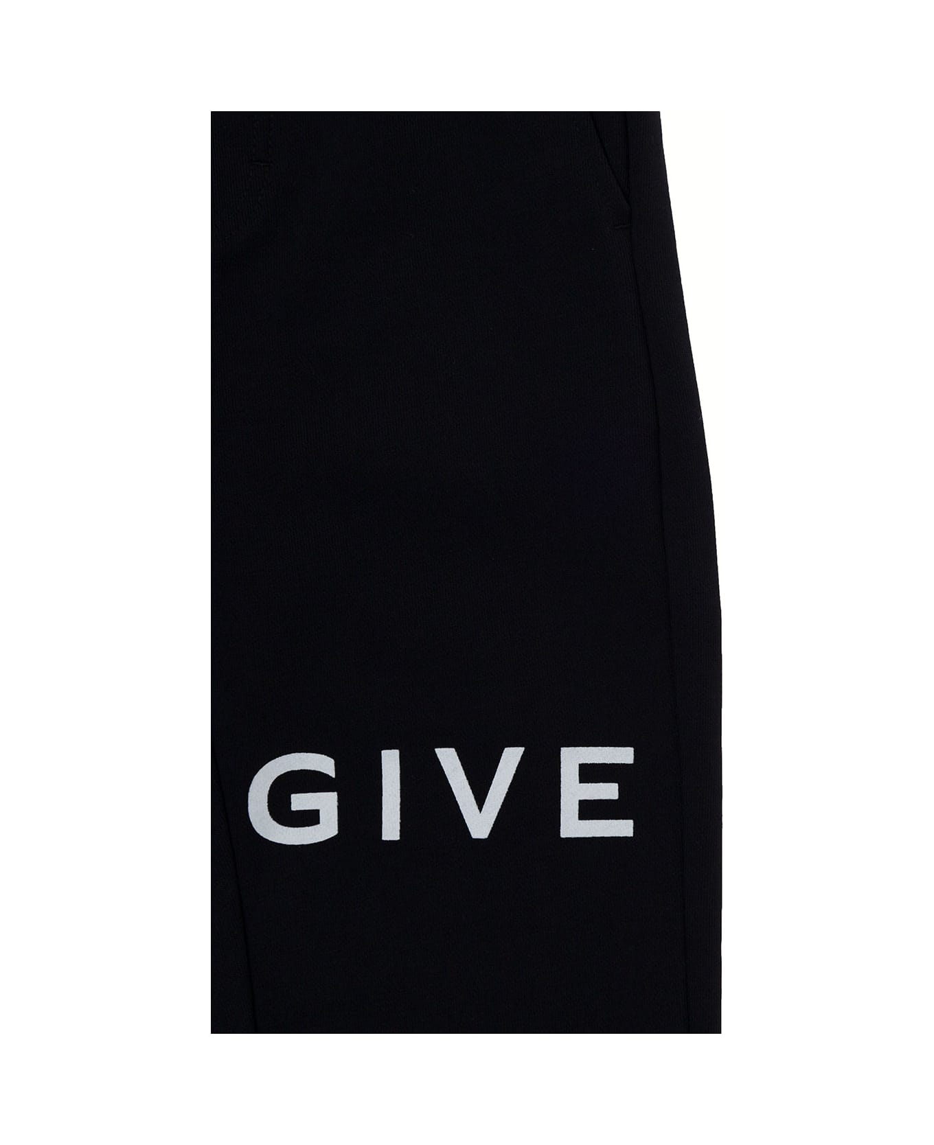 Givenchy Boy Blend Cotton Black Jogger Pants With Logo - Black
