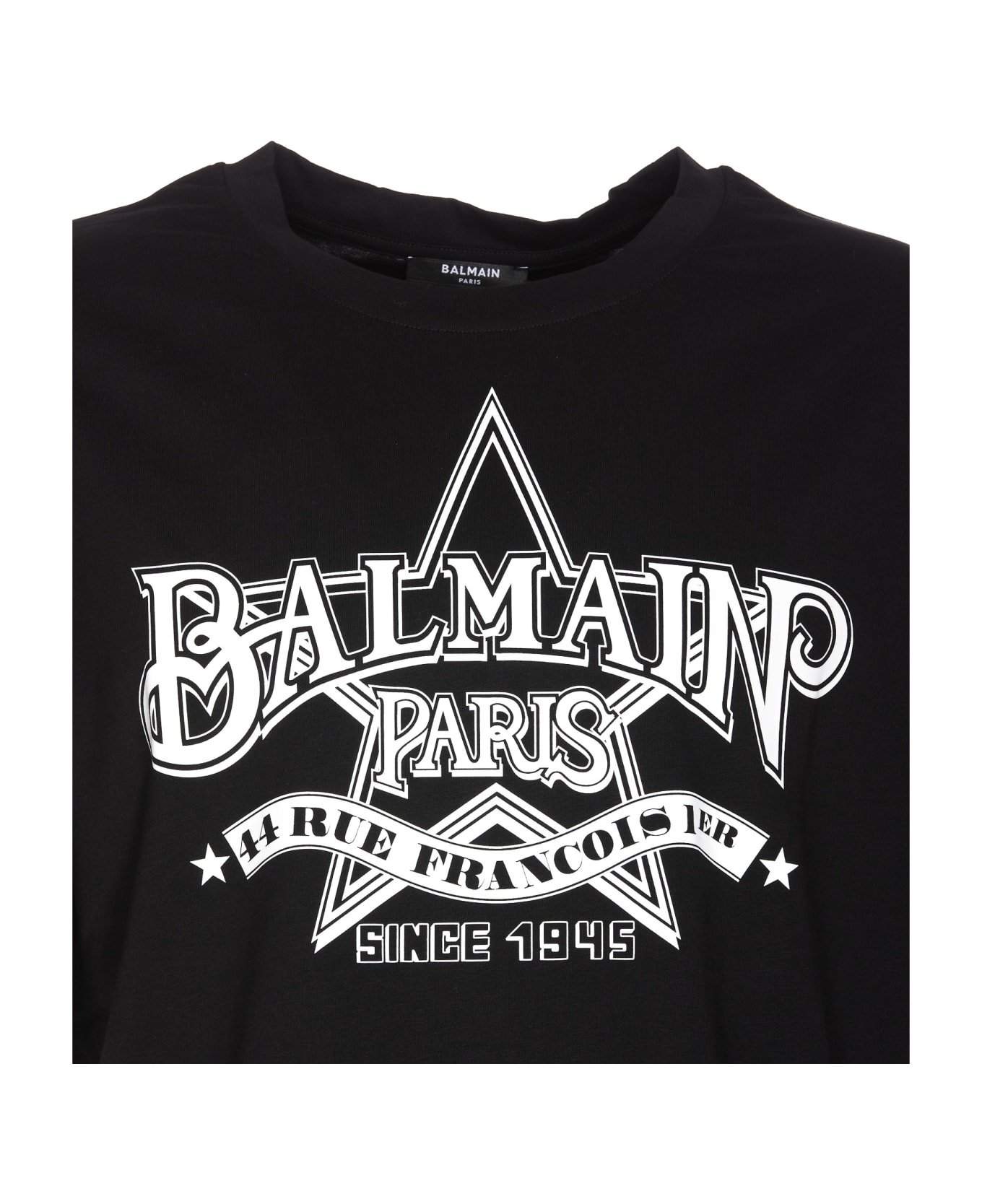 Balmain Star Print Logo - Black シャツ