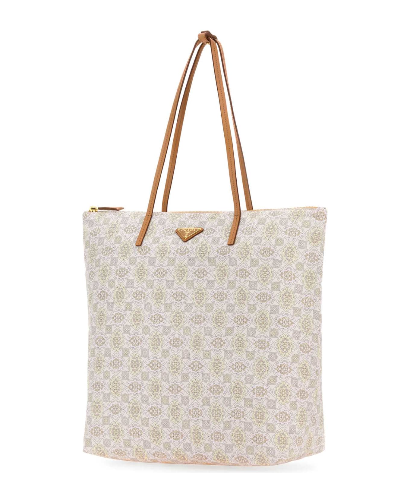 Prada Printed Re-nylon Shopping Bag - PETALONATURAL