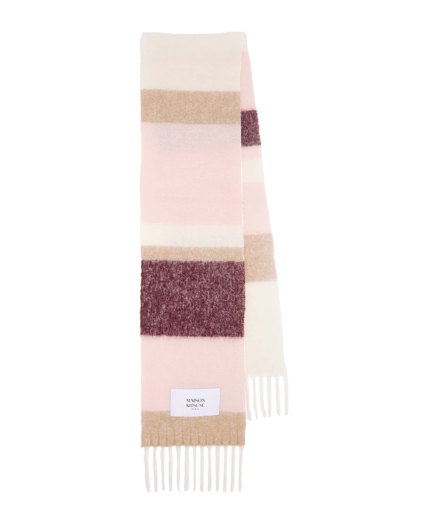 Maison Kitsuné Alpaca Stripes Scarf - Pasture Rose