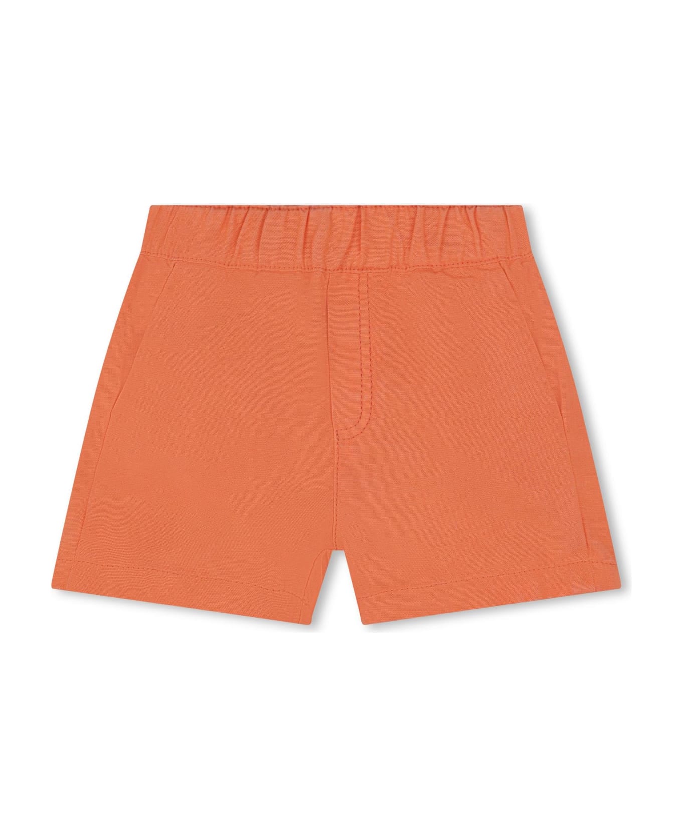 Kenzo Kids Shorts Sportivi Con Stampa - Orange