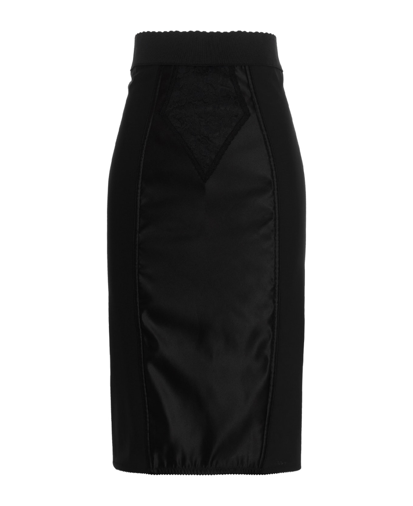 Dolce & Gabbana Satin Midi Skirt - Black  