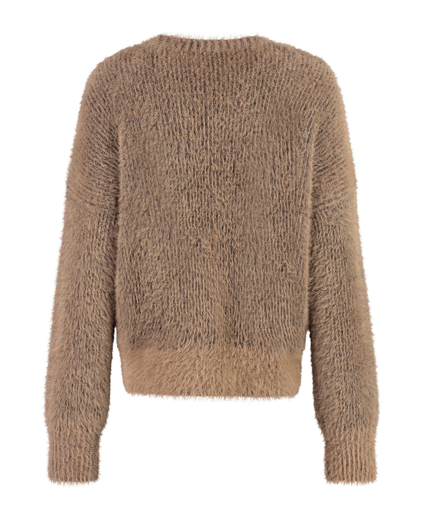 Stella McCartney Fluffy Long Sleeve Crew-neck Sweater - Camel
