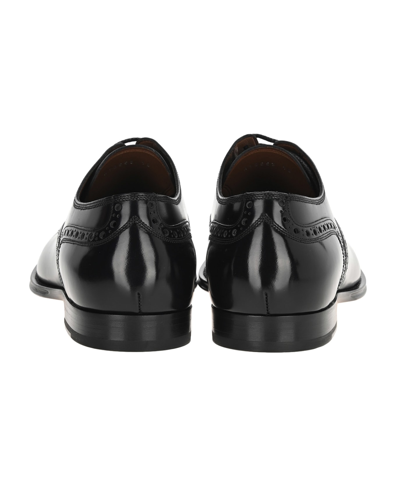 Dolce 
Gabbana Dolce&gabbana Brogue Derby Shoes In Marsala Calfskin - BLACK