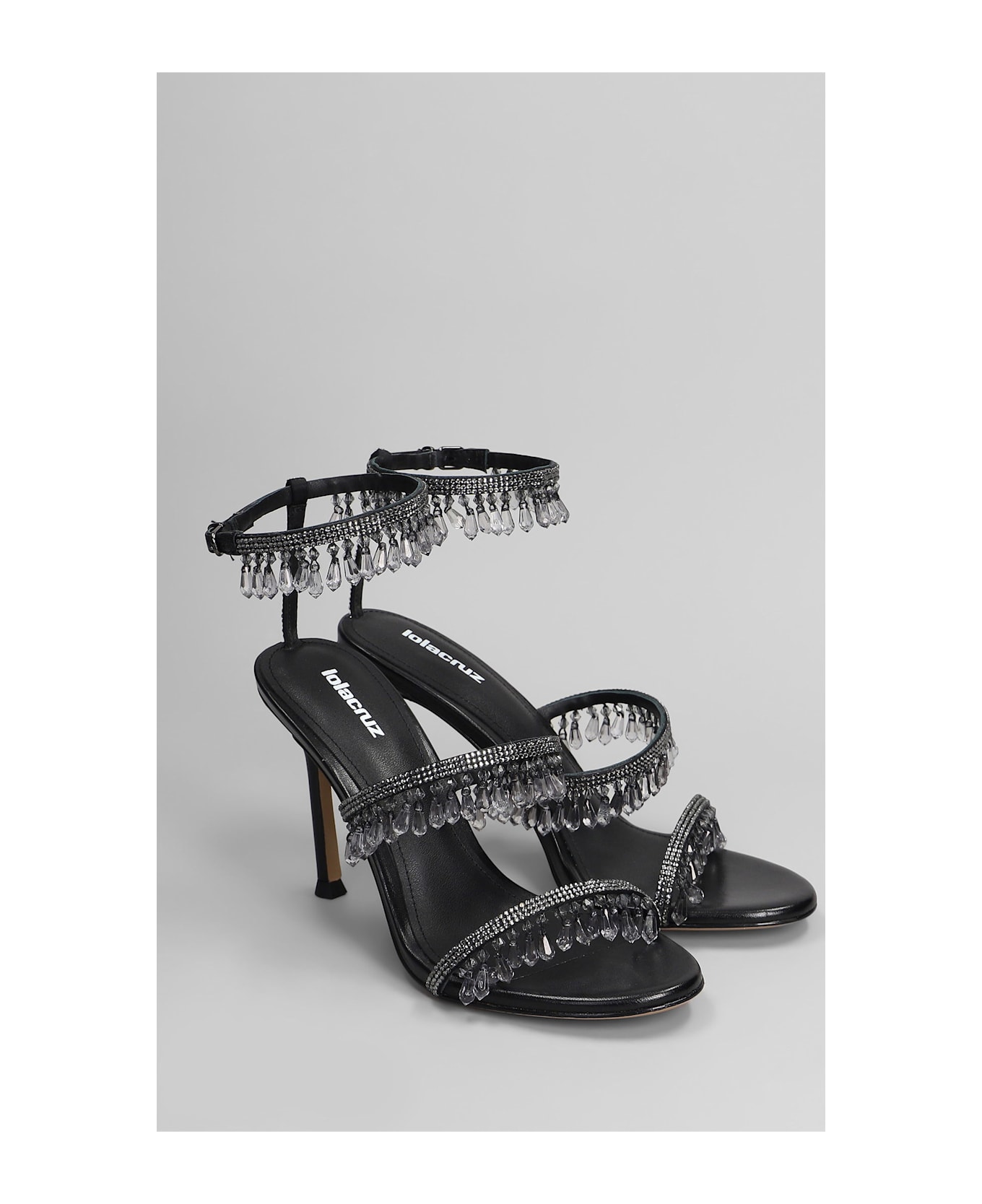 Lola Cruz Flamenca 95 Sandals In Black Leather - black