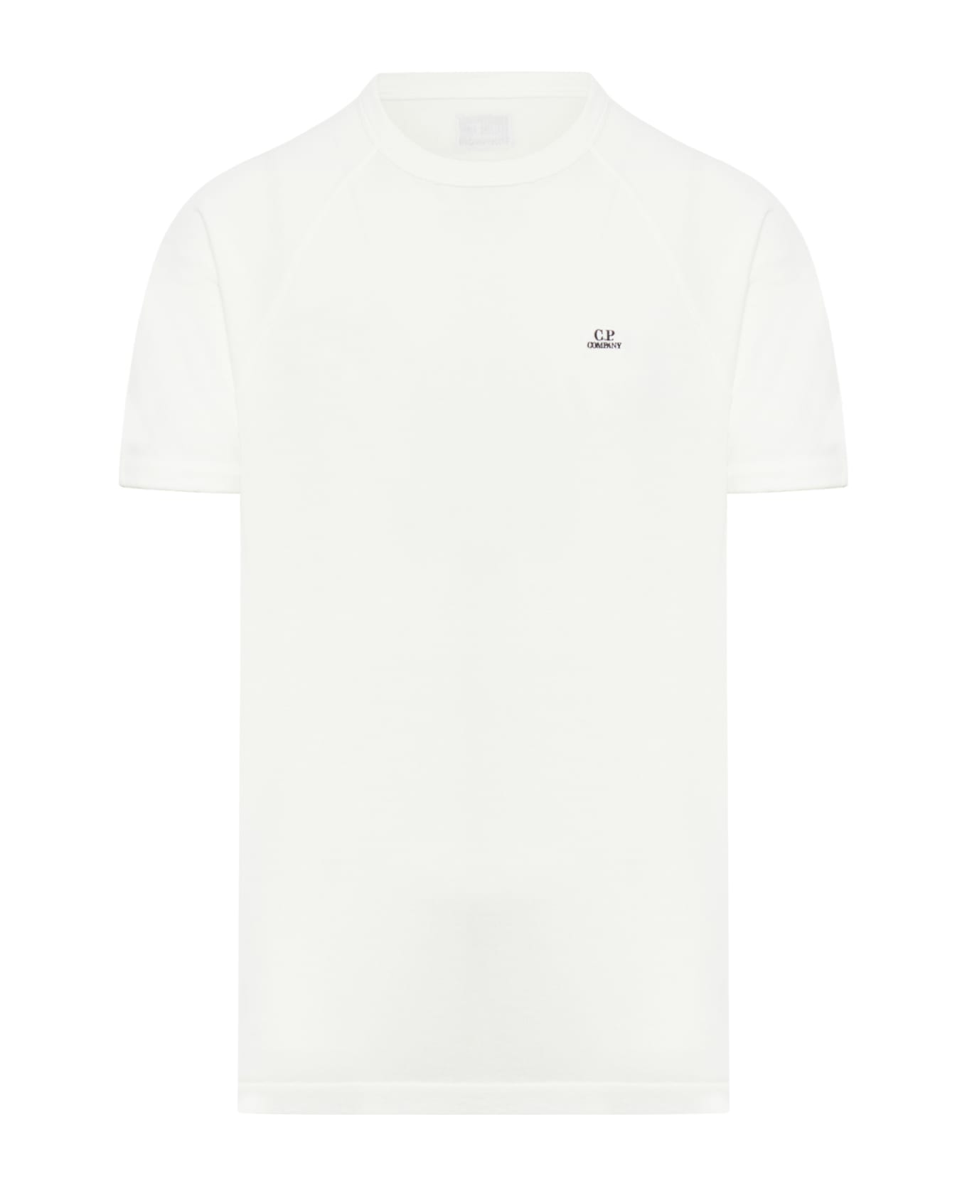 C.P. Company 30/1 Sponge Fleece Short Sleeved Sweatshirt - Gauze White