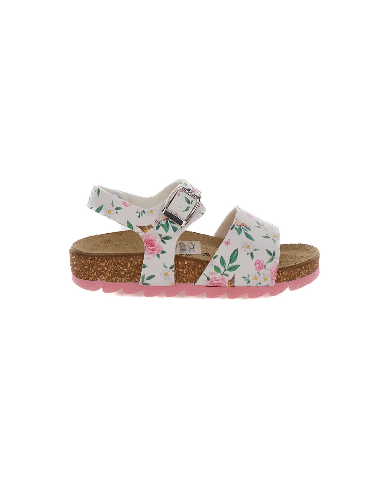 Monnalisa Multicolor Sandals With Floreal Print In Polyurethane Girl - White