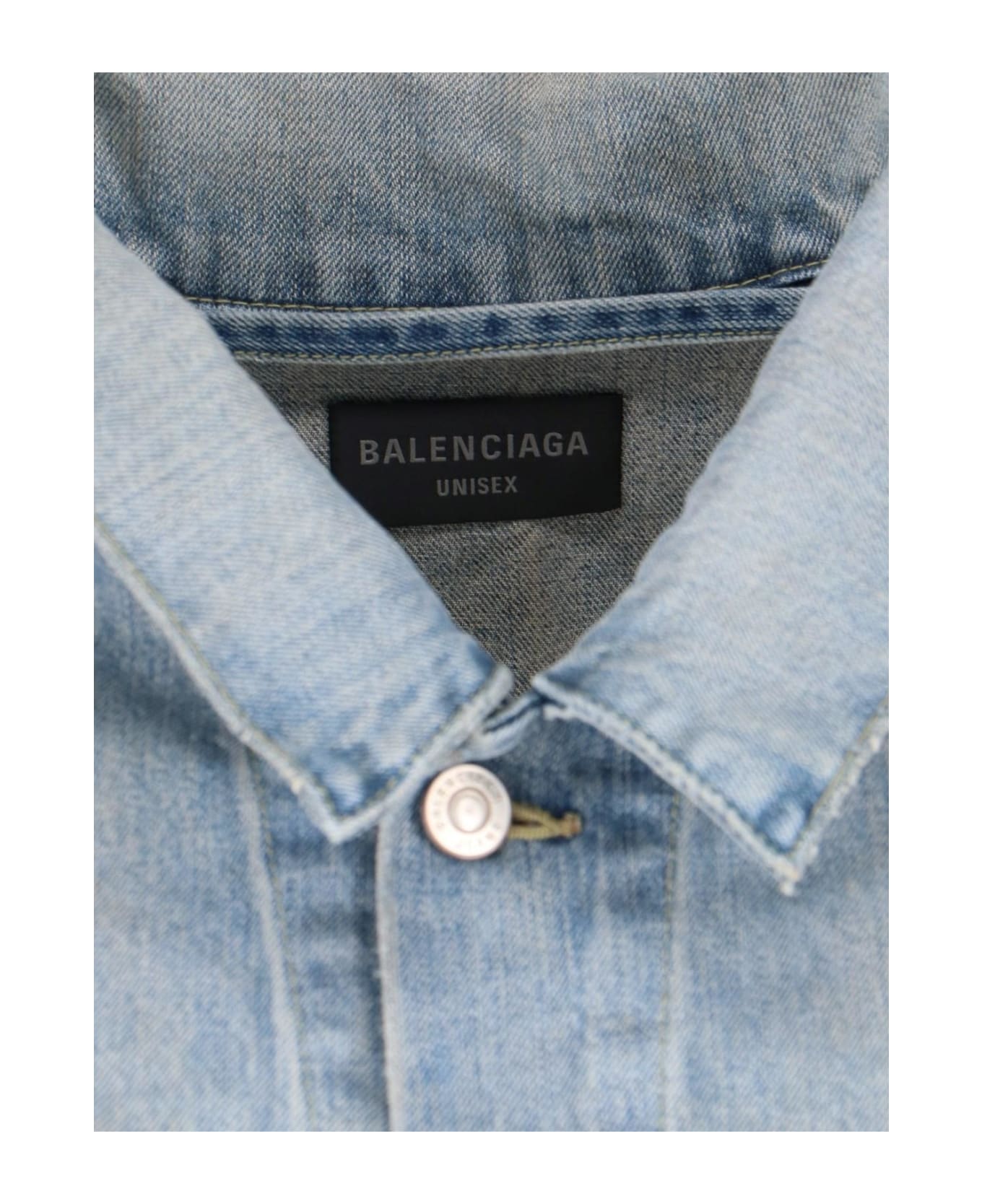 Balenciaga 'off Shoulder' Jacket - Blue