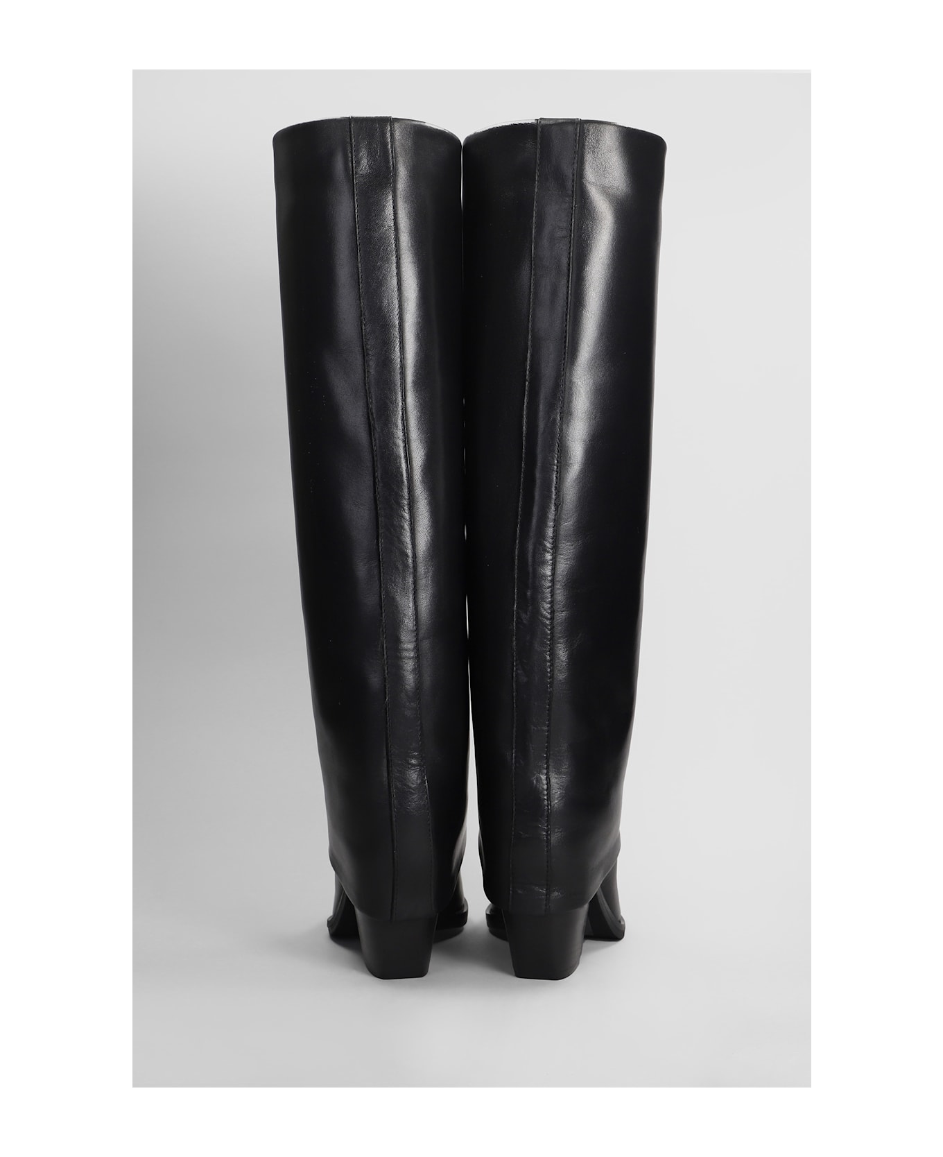 Julie Dee High Heels Boots In Black Leather - black
