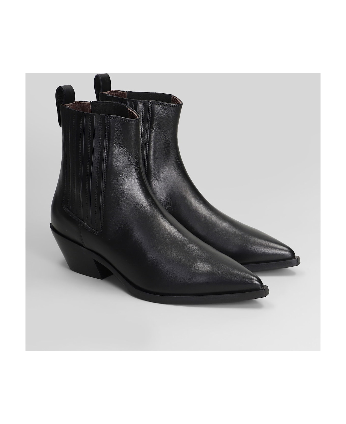 Roberto Festa Aurea Texan Ankle Boots In Black Leather - black