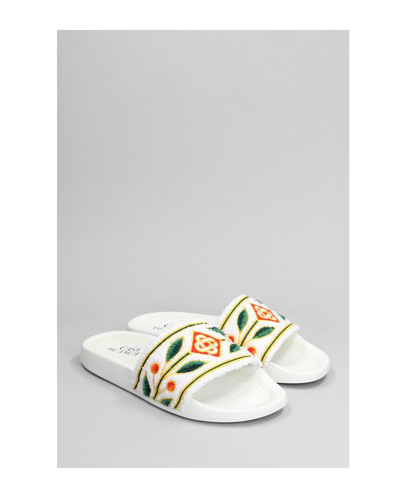 Casablanca Flats In White Polyester - white