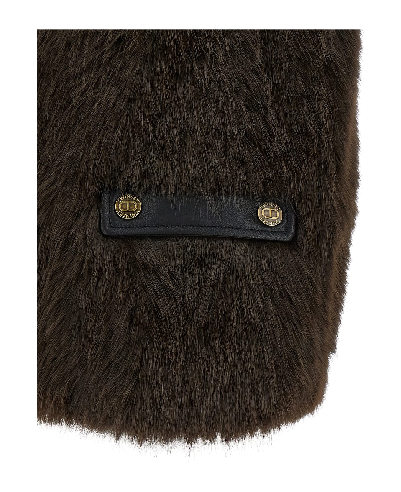 TwinSet Fur Vest - BROWN