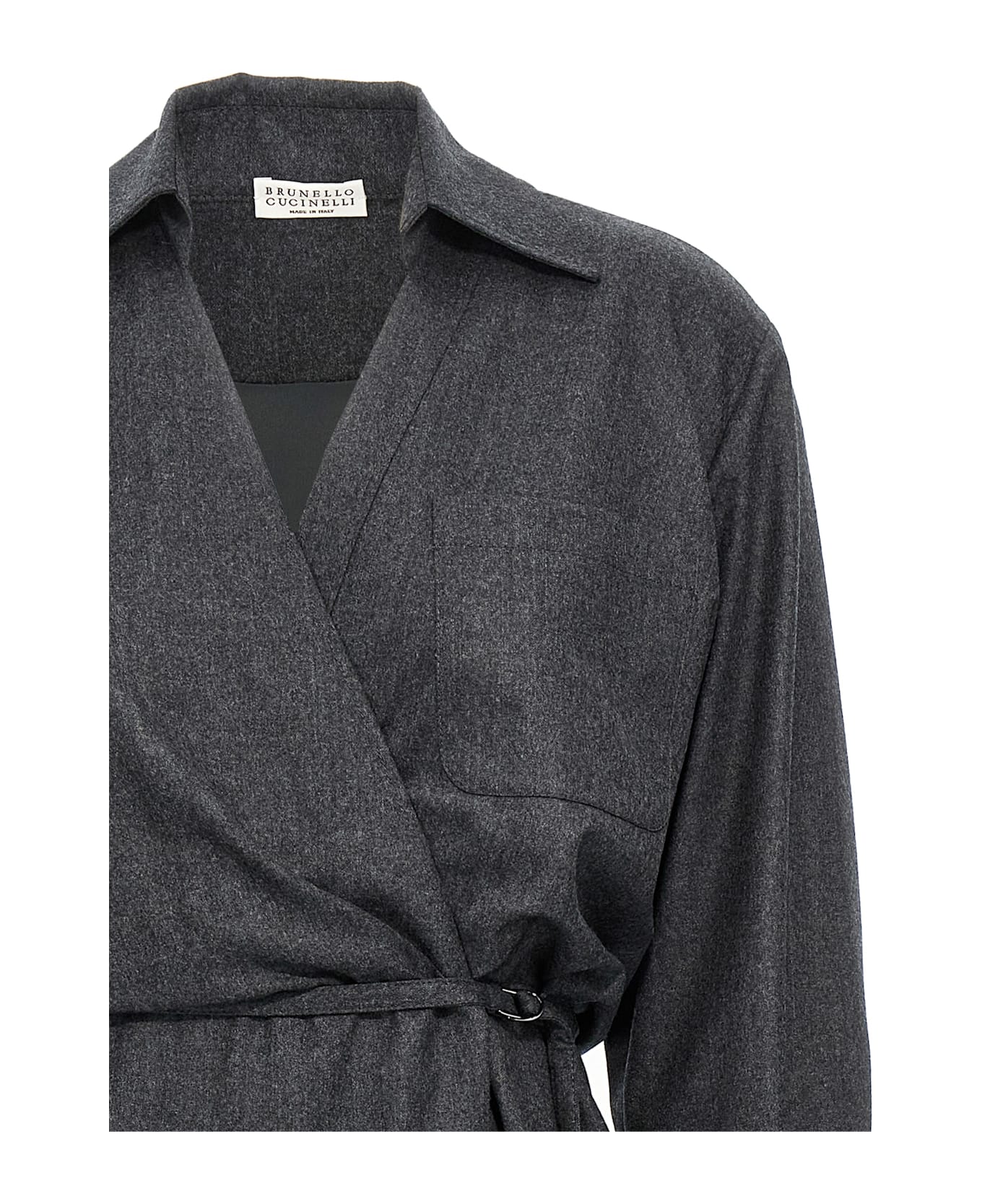 Brunello Cucinelli Wallet Chemisier Dress - Gray