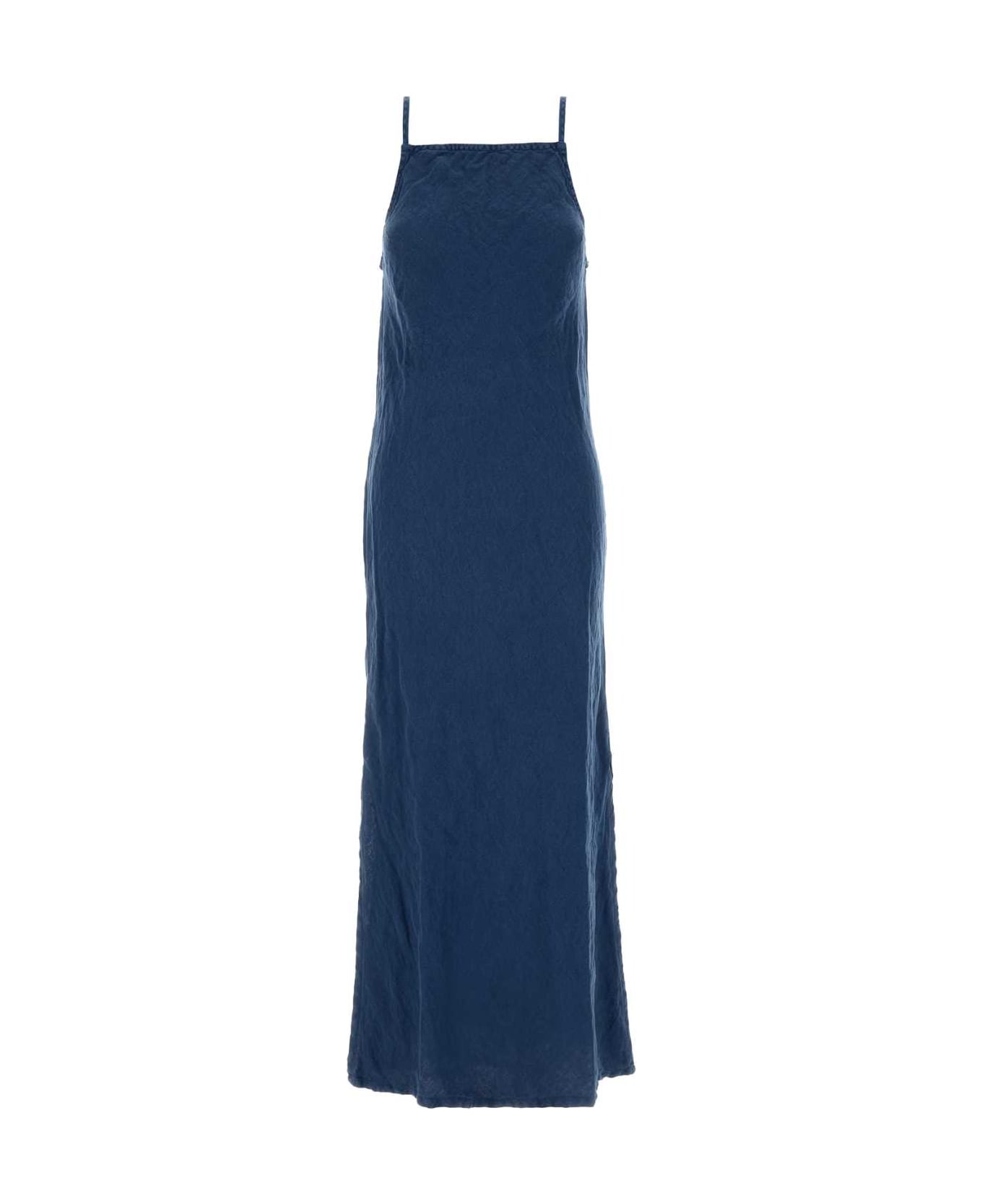 Lois Blue Linen Dress - BLUE FUSION