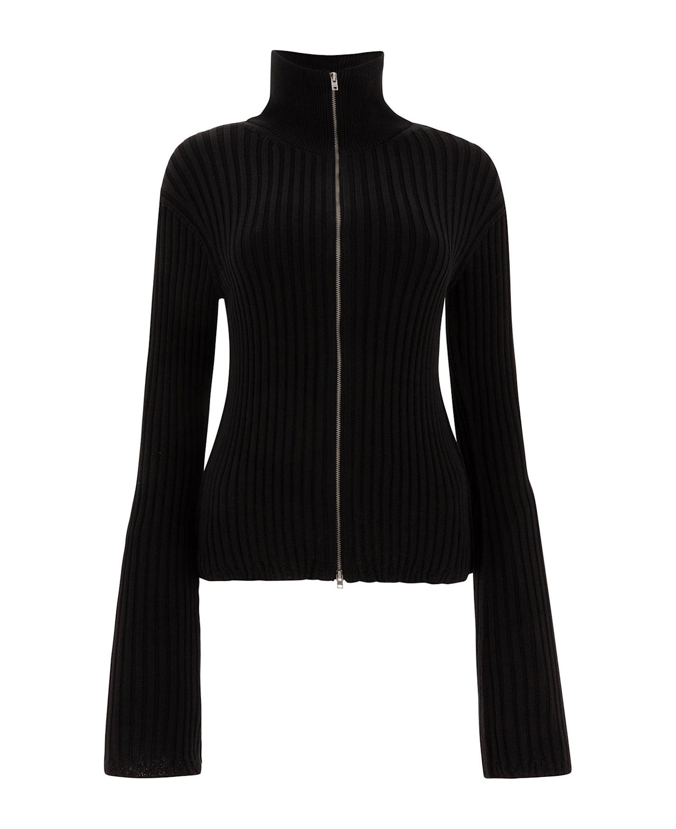 Acne Studios Zip-up High-neck Cardigan - Black