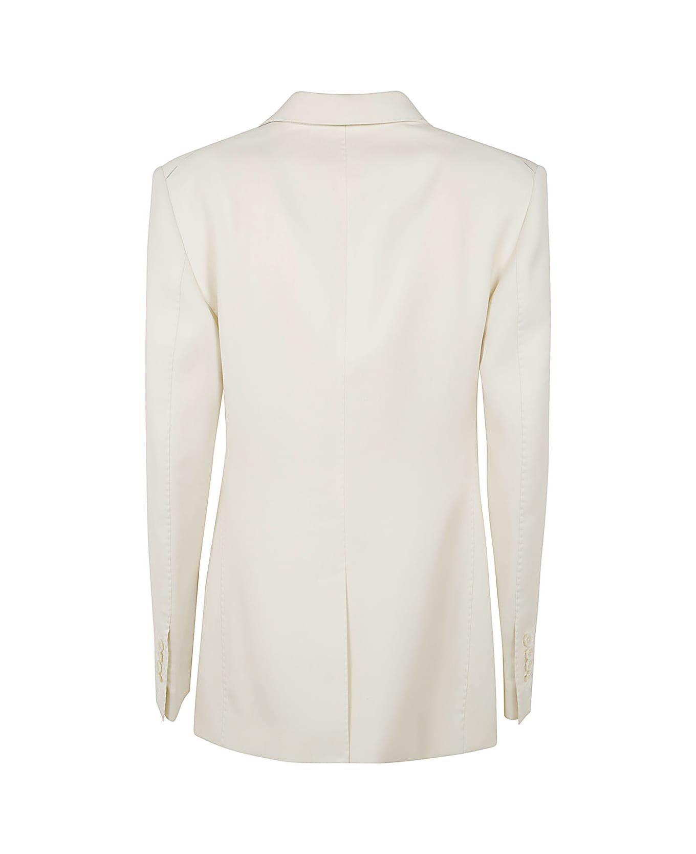 Tom Ford Wool And Silk Blend Twill Double Breasted Jacket - Ecru