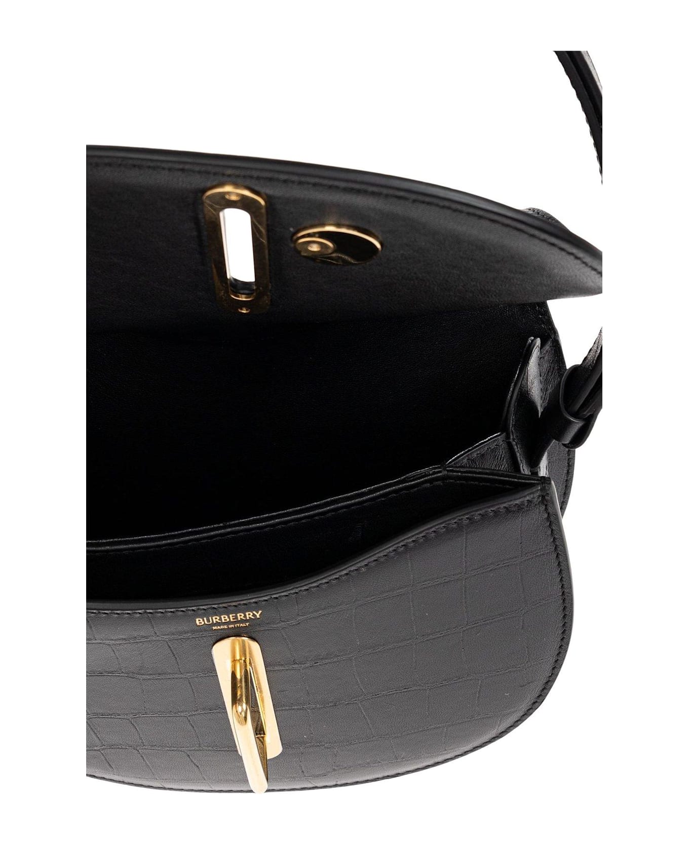 Burberry Small Rocking Horse Embossed Shoulder Bag - Black