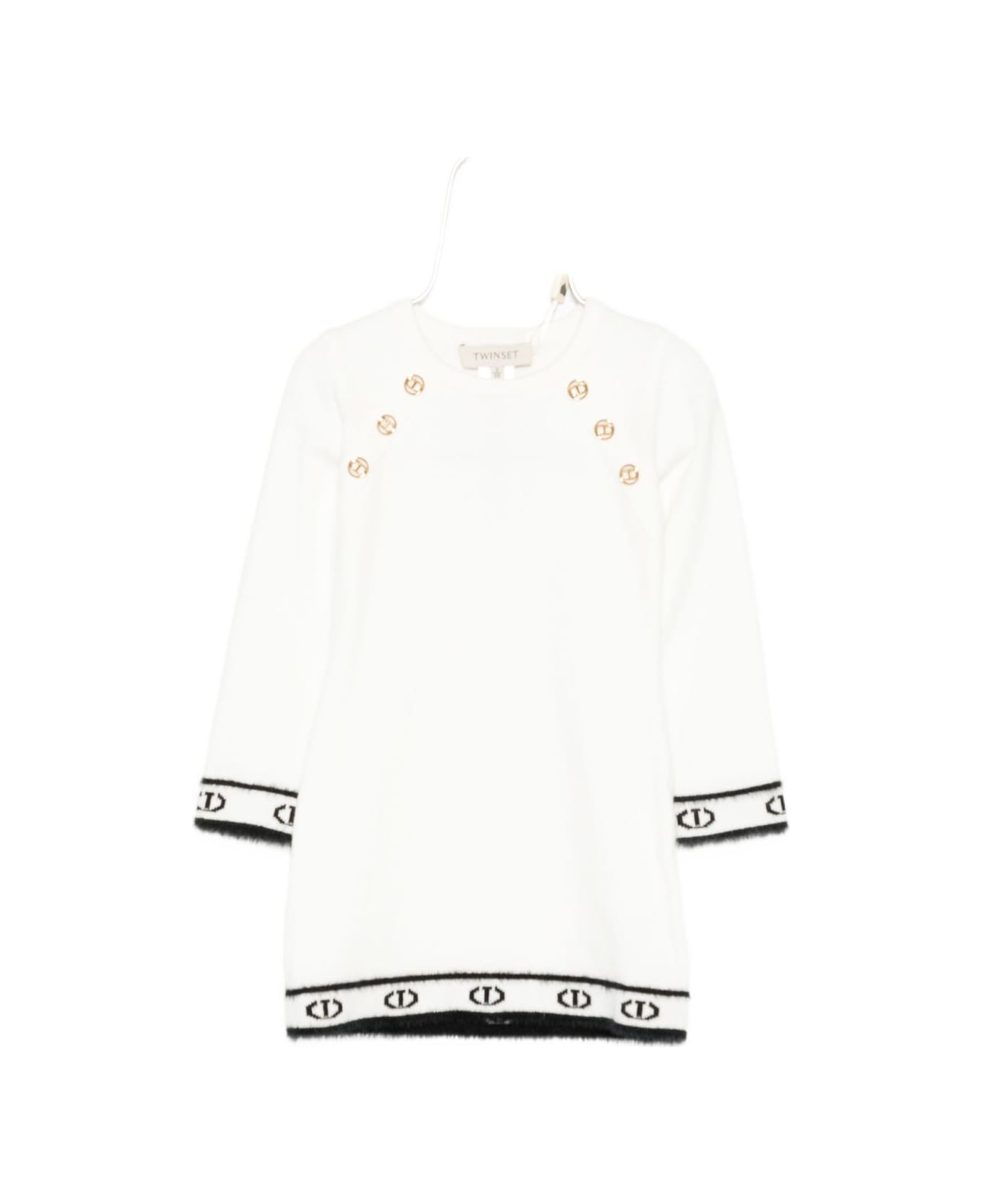 TwinSet Kids Logo Dress - White