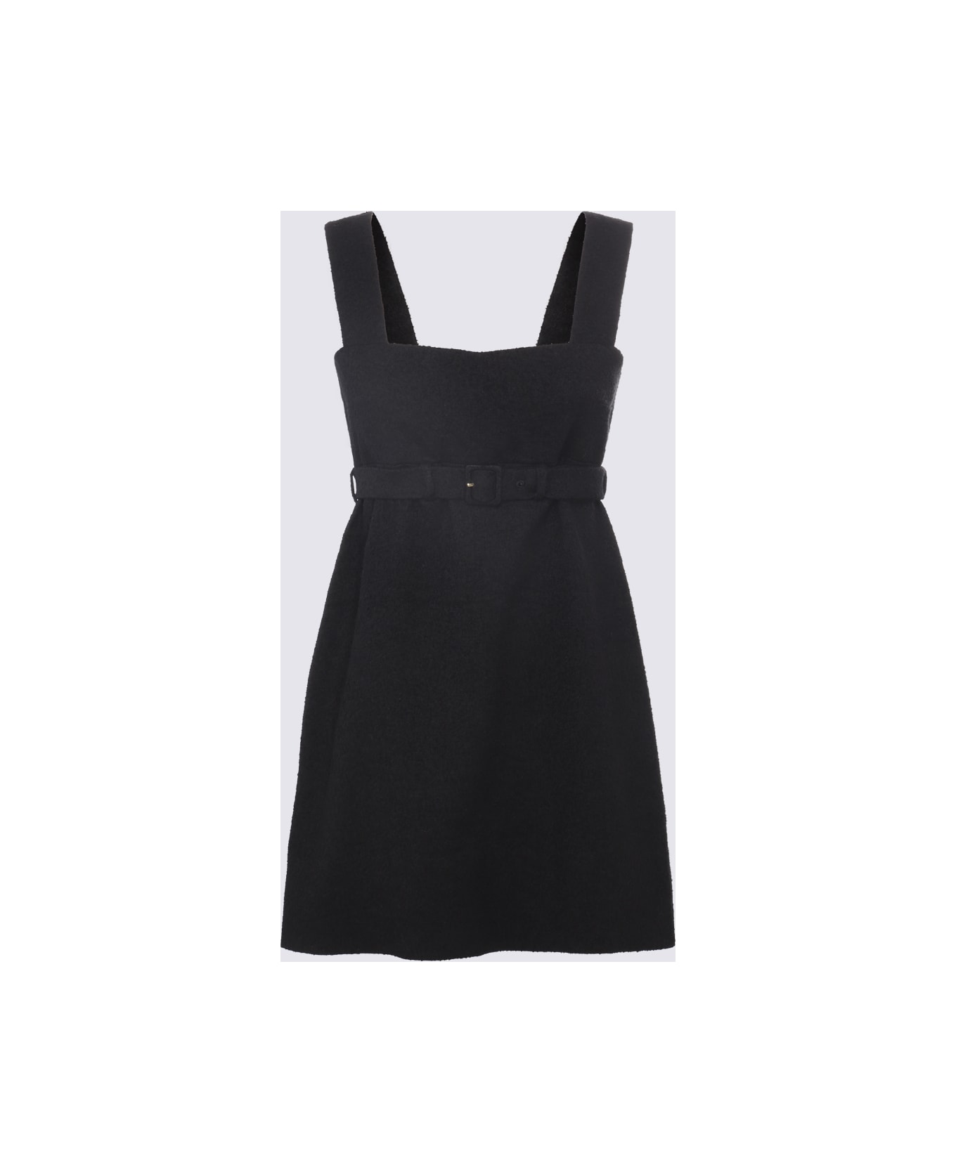 Patou Black Cotton-viscose Blend Corsage Dress - Black