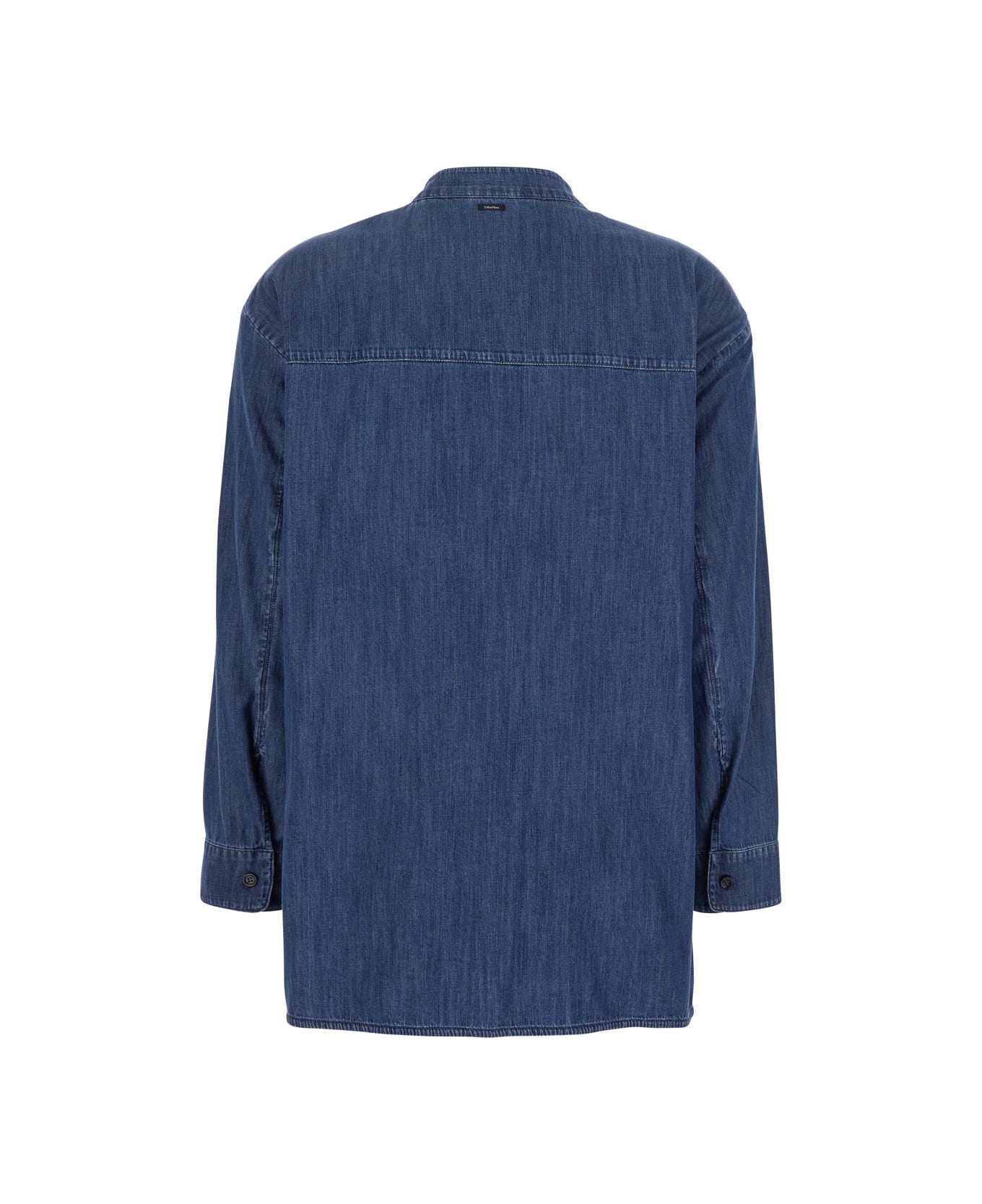 
S Max Mara 
unito
 Blue Shirt With Dropped Shoulders And Chest Pocket In Denim Woman - Blu