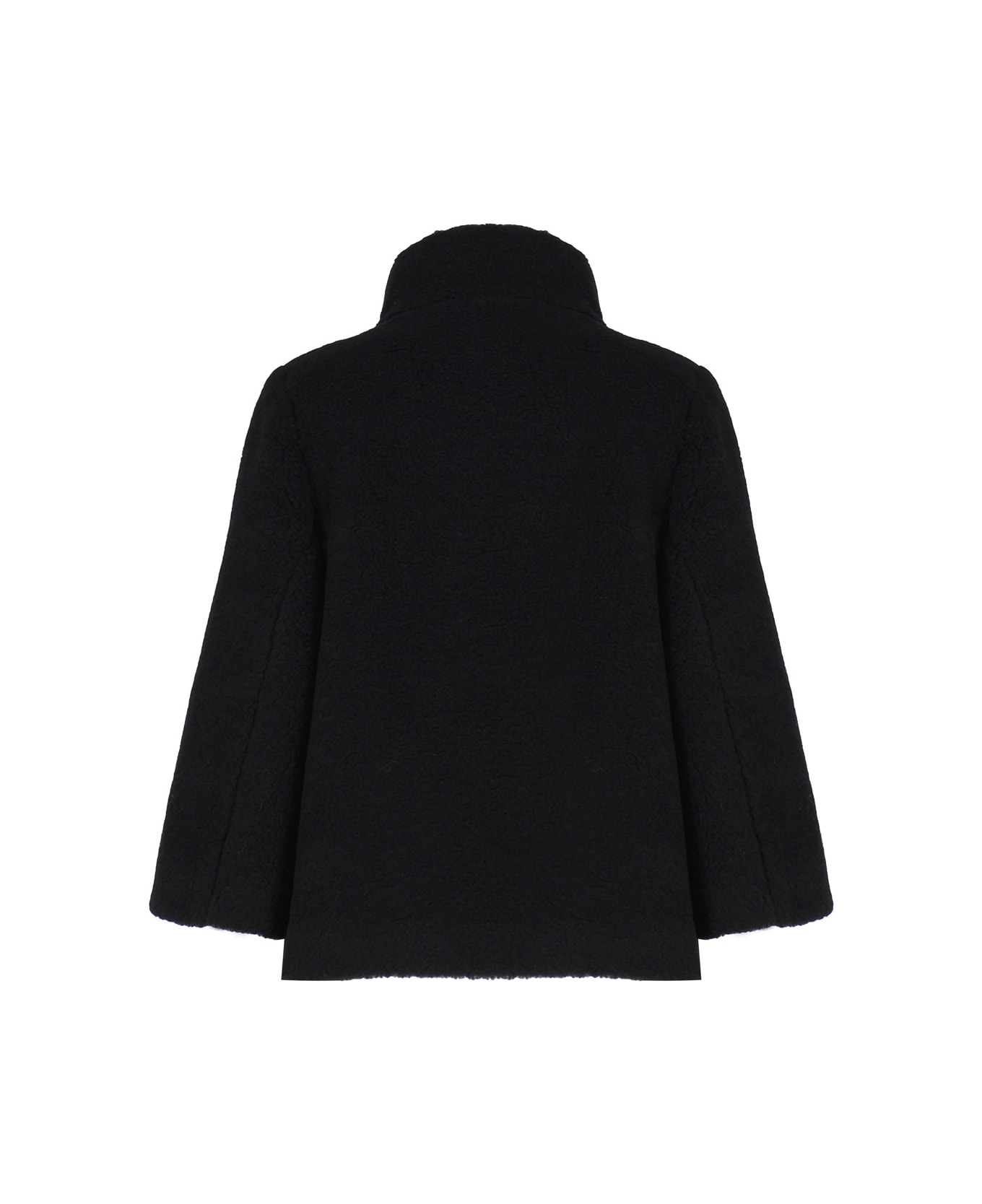 Fay Cape With Wide High Neck And Hook Fay - BLACK ダウンジャケット