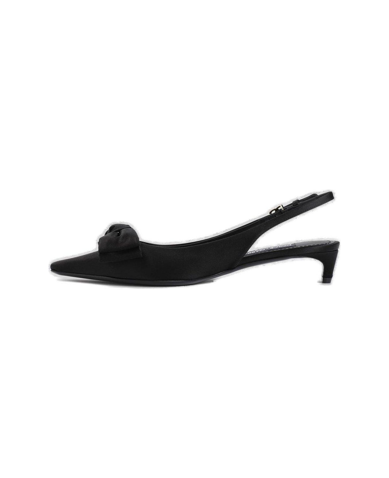 Dolce & Gabbana Bow Detailed Slingback Pumps - BLACK