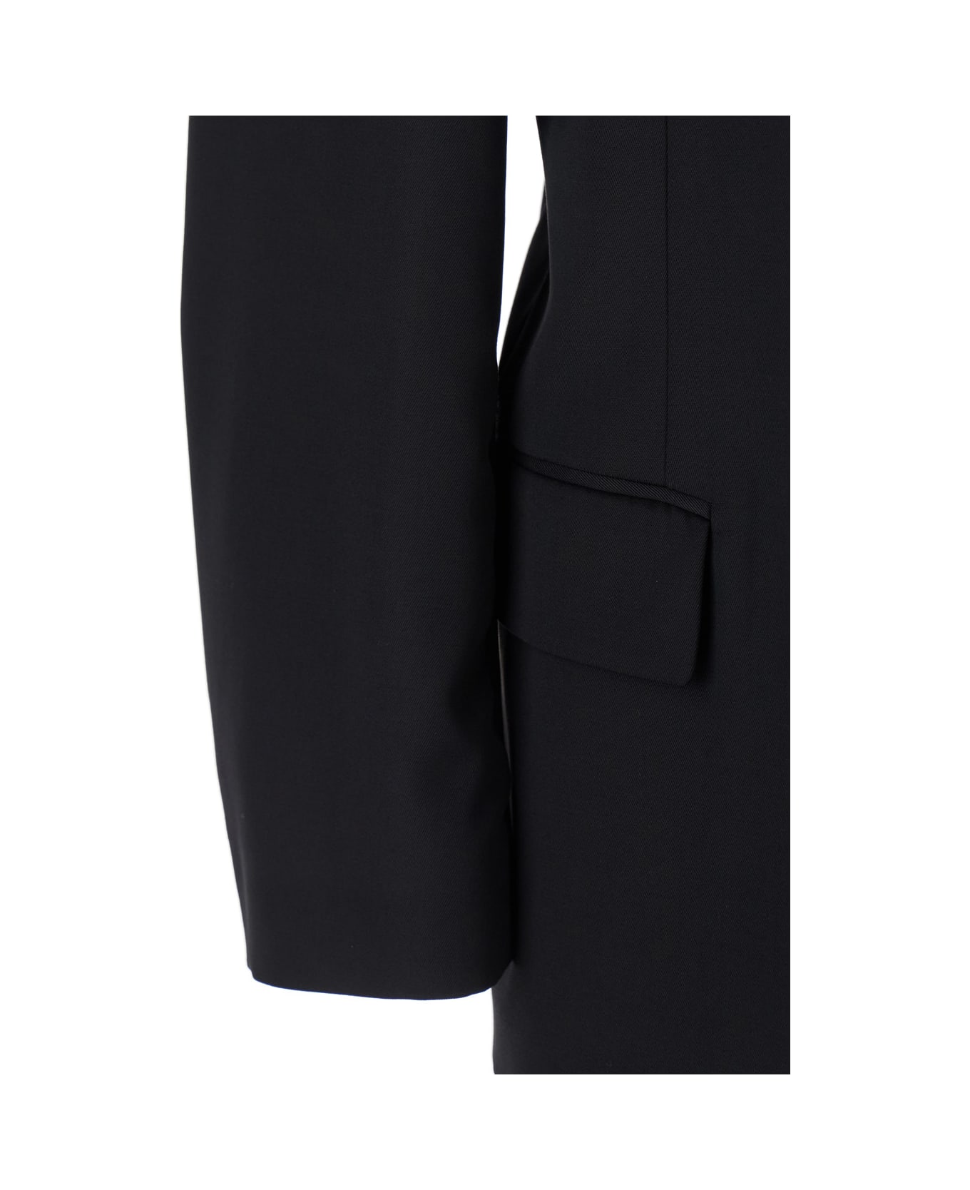 Balenciaga Black Single-breasted Jacket With Notched Revers In Wool Woman - Black
