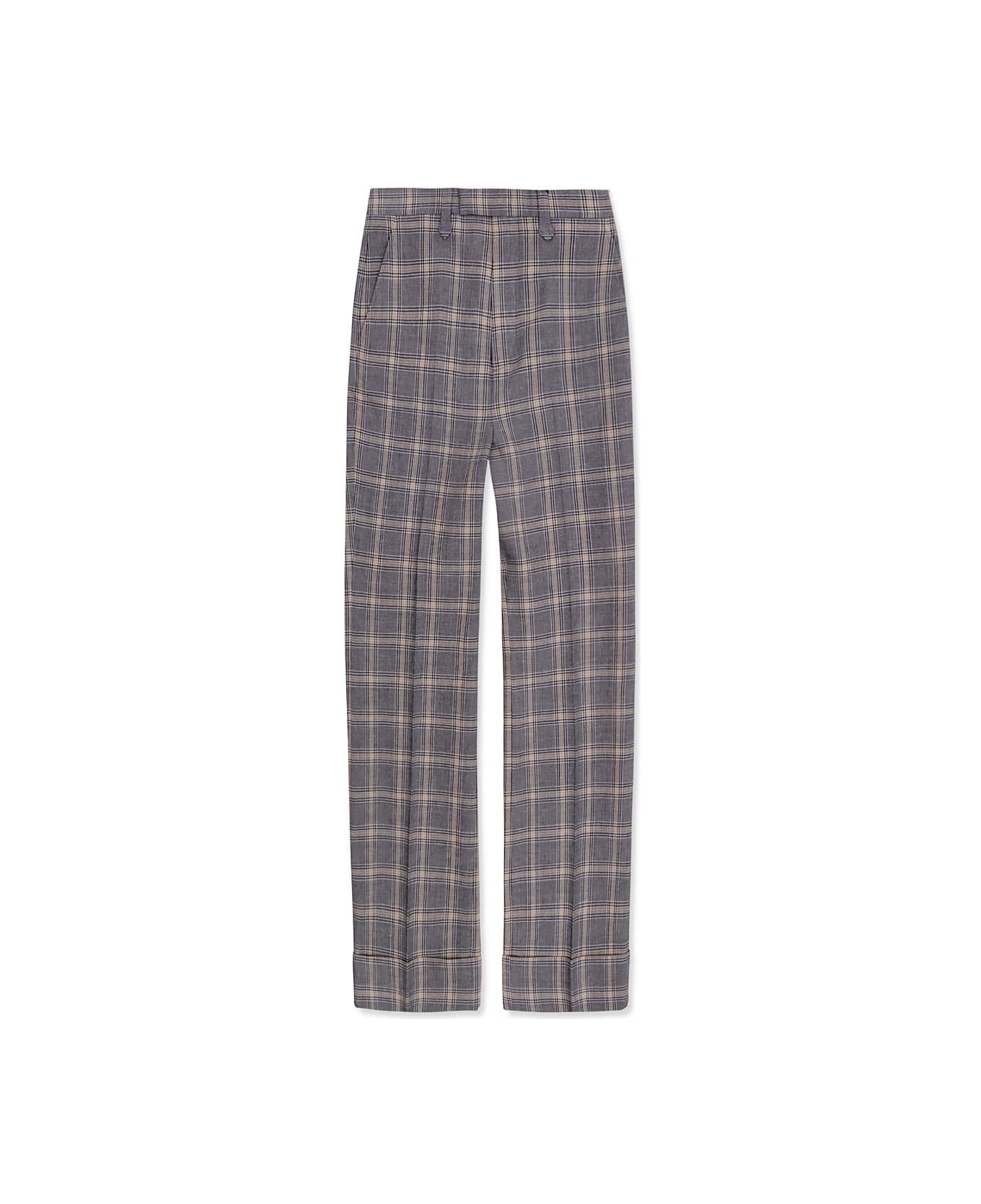 Gucci Checked Trousers - GREY