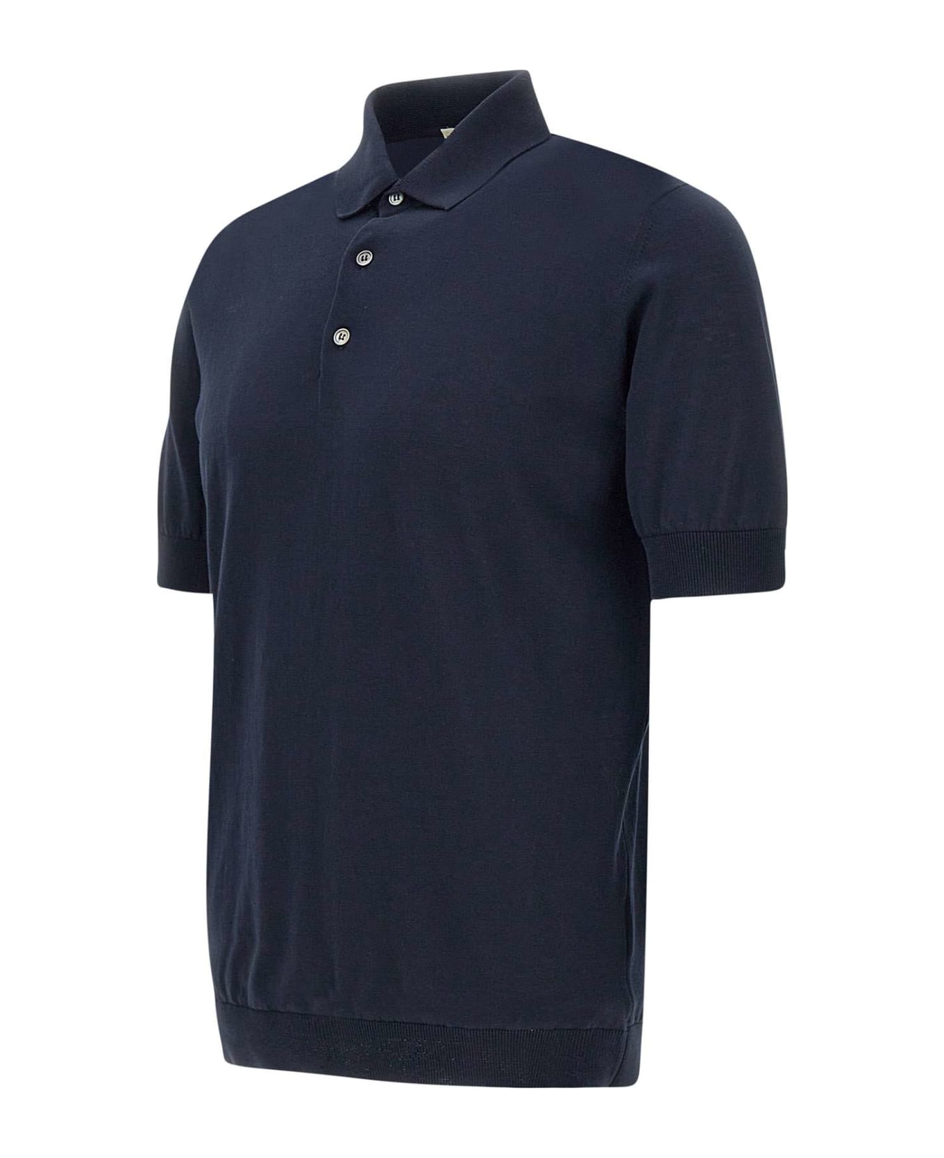 Filippo De Laurentiis Cotton Crêpe Polo Shirt - BLUE ポロシャツ