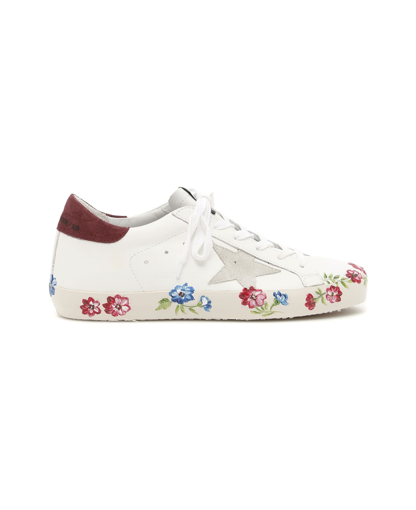Golden Goose Superstar Sneakers - WHITE BORDEAUX PANTED SOLE|Bianco