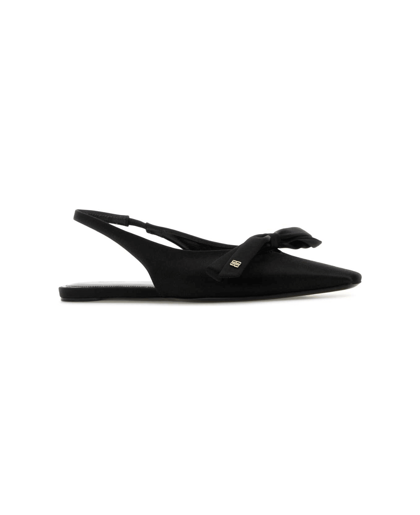 Balenciaga Black Satin Ballerinas - BLACK/GOLD