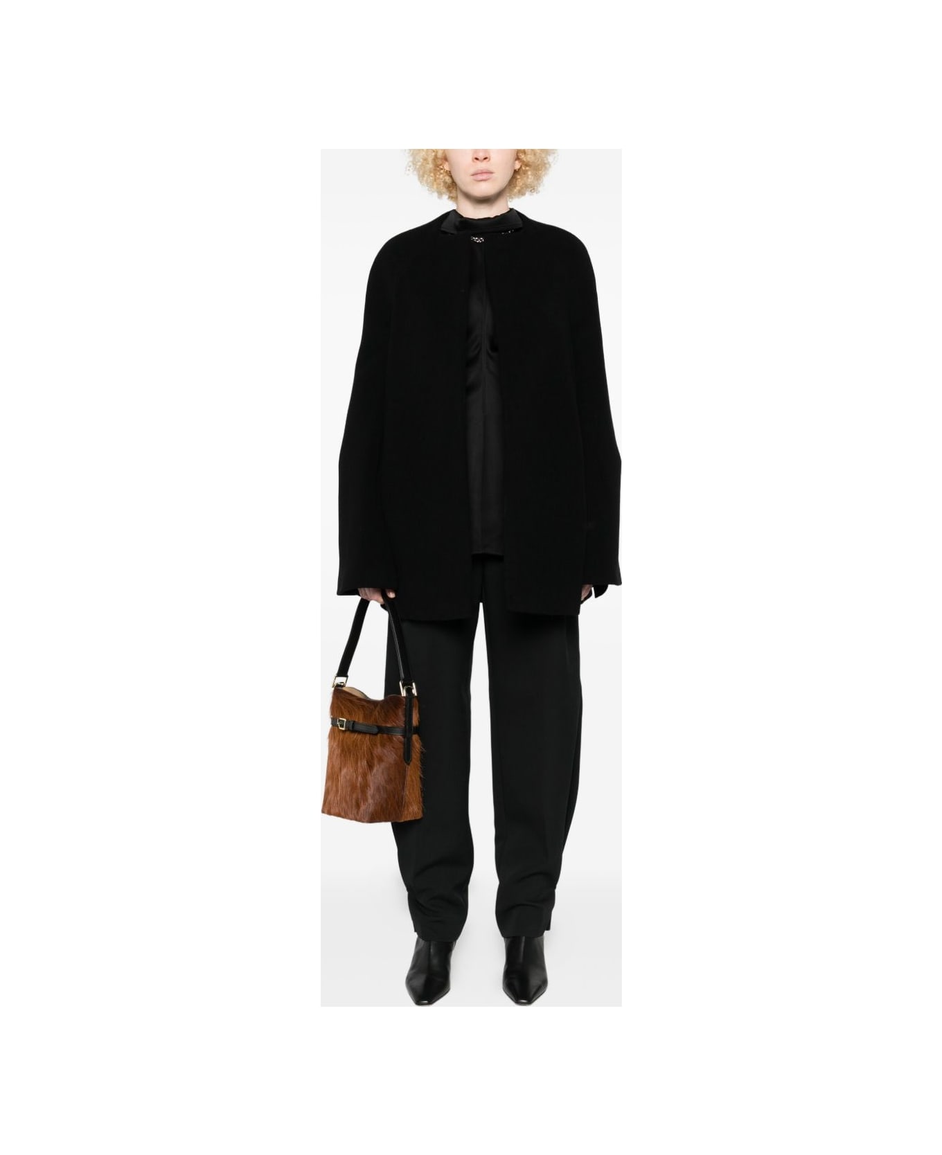 Totême Wool Bell-sleeve Coat - Black