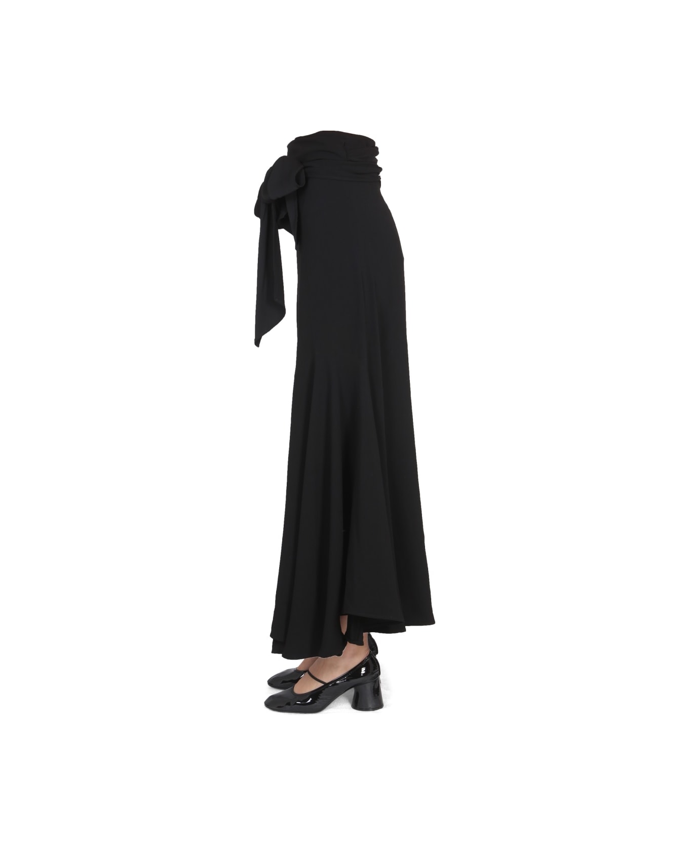 Stefano Mortari Skirt With Bow - BLACK ワンピース＆ドレス