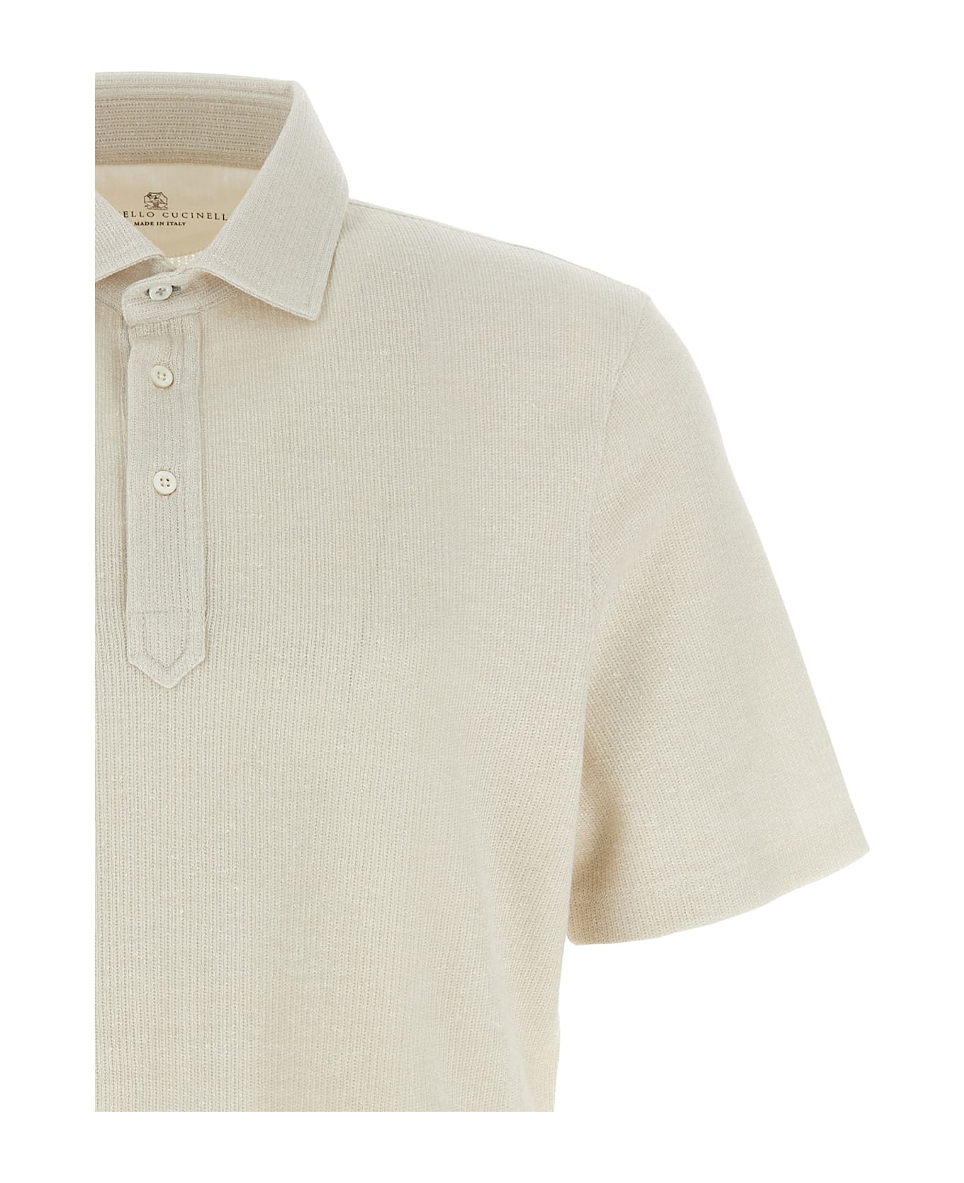 Brunello Cucinelli Linen Cotton Polo Shirt - Beige ポロシャツ