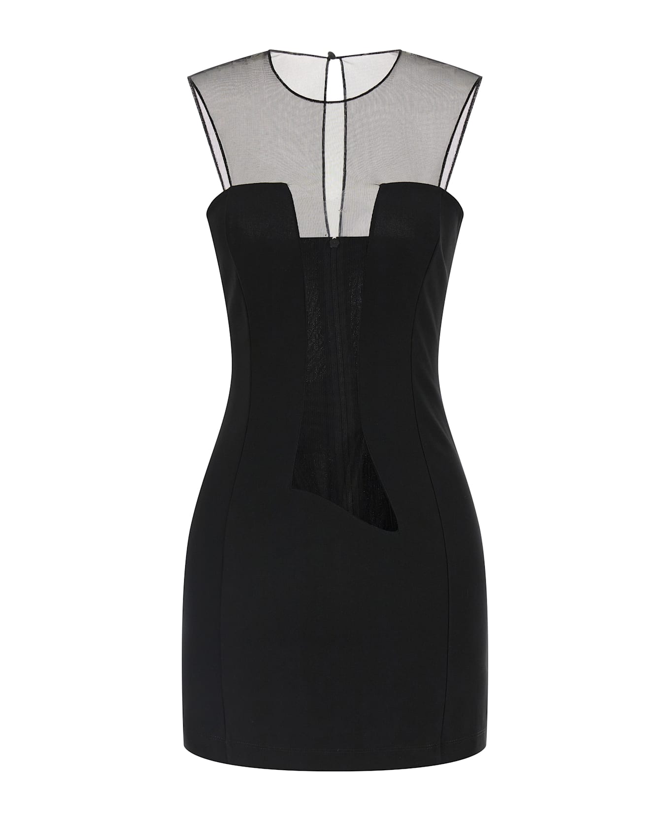 Nensi Dojaka Tulle Insert Dress - Black  