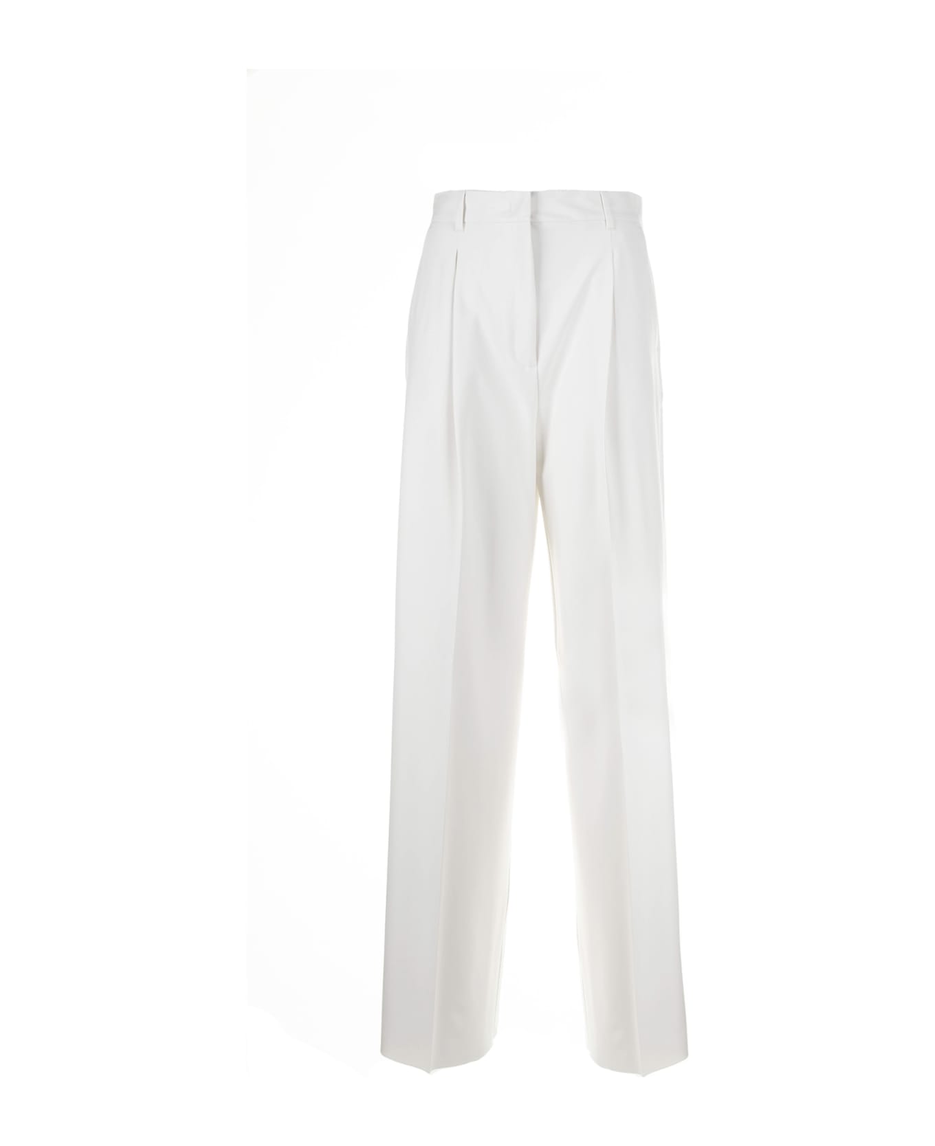 Marella High-waisted Chalk Trousers - GESSO