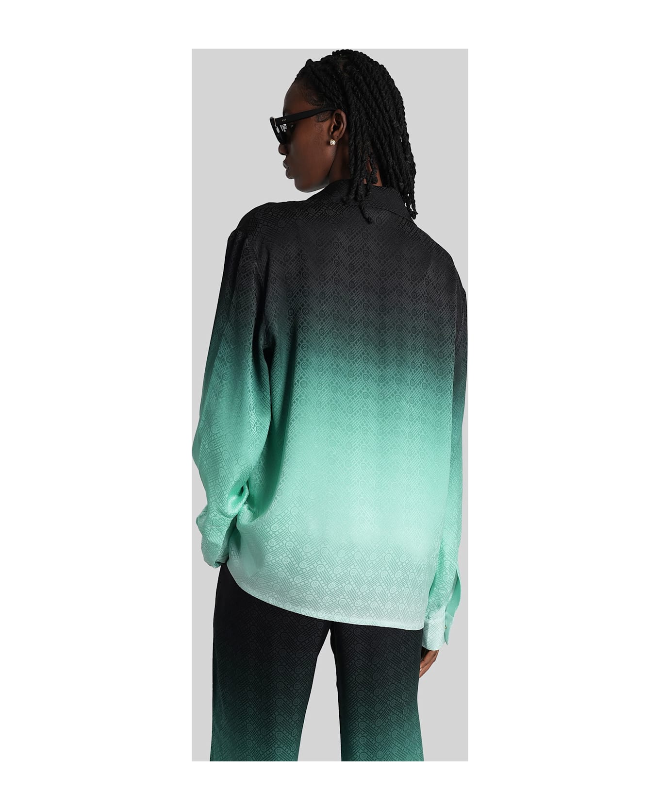 Casablanca Shirt In Black Silk - black